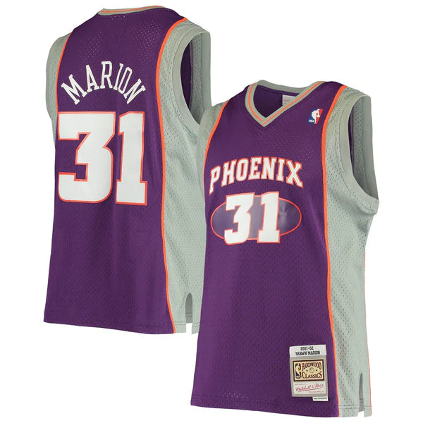 Men's Phoenix Suns Shawn Marion Mitchell & Ness Purple 2001-02 Hardwood Classics Swingman Jersey