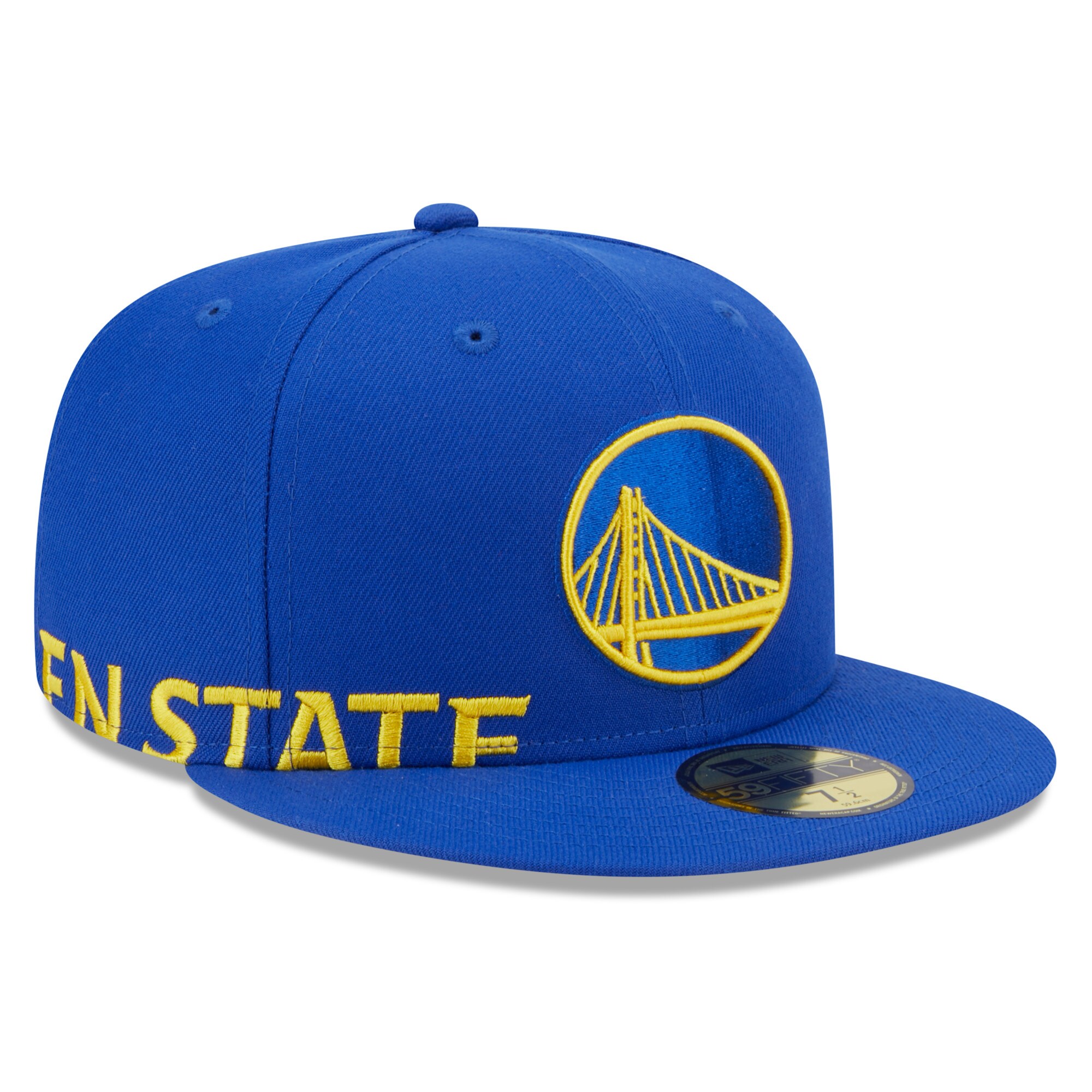Golden State Warriors New Era Side Arch Jumbo 59FIFTY Fitted Hat - Royal