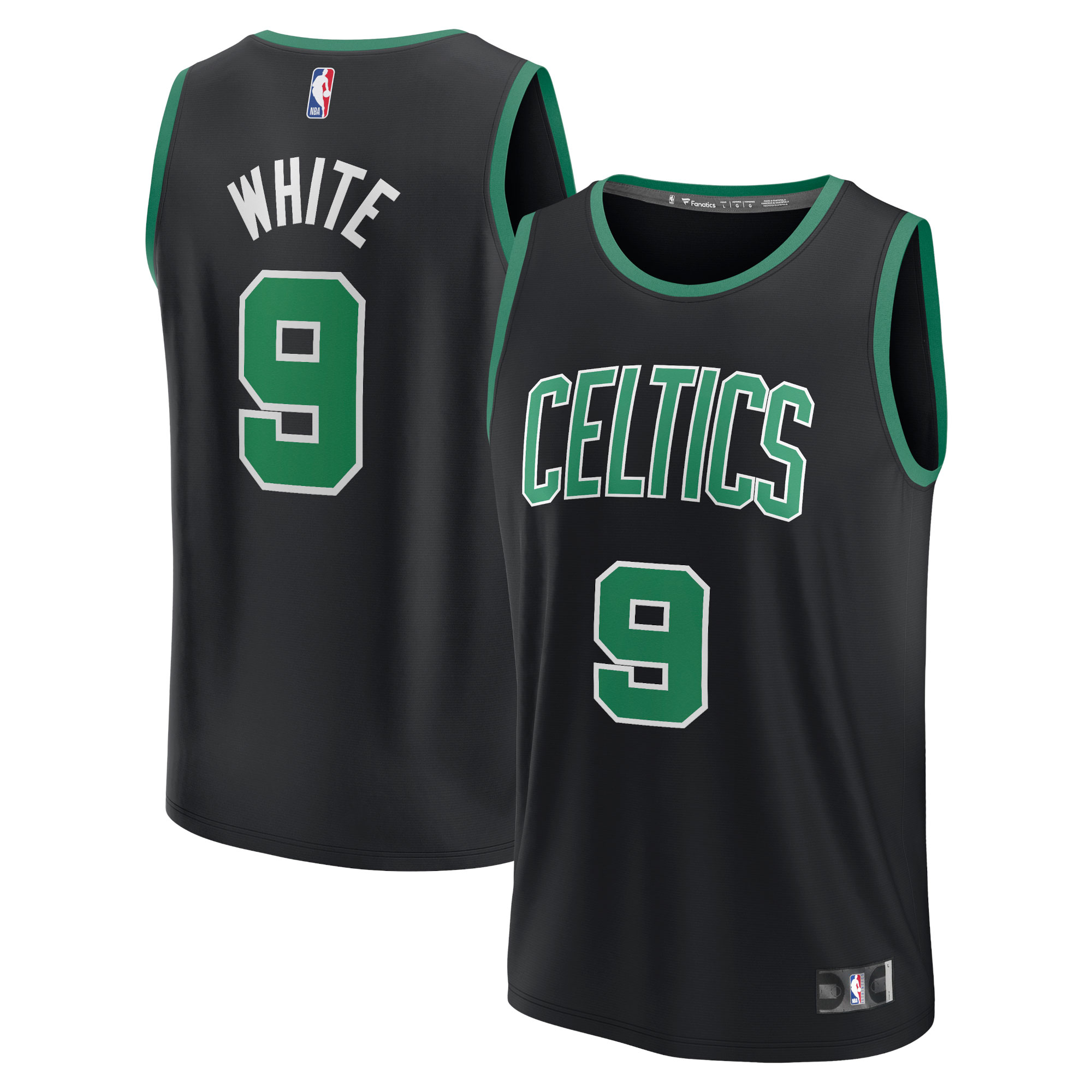 Derrick White Boston Celtics Fanatics Branded Fast Break Replica Player Jersey - Statement Edition - Black