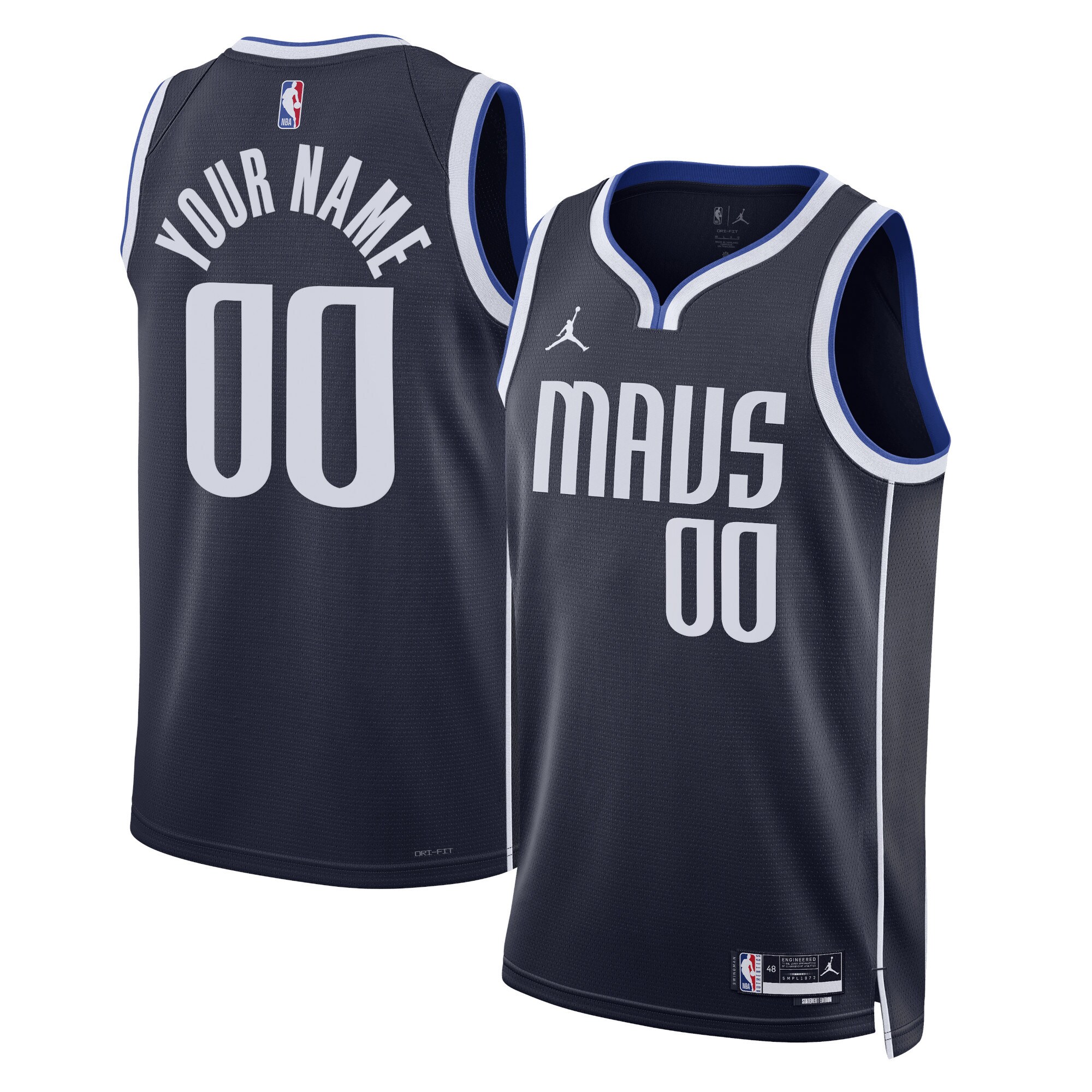 Dallas Mavericks Jordans Brand Unisex 2022/23 Swingman Custom Jersey - Statement Edition - Navy