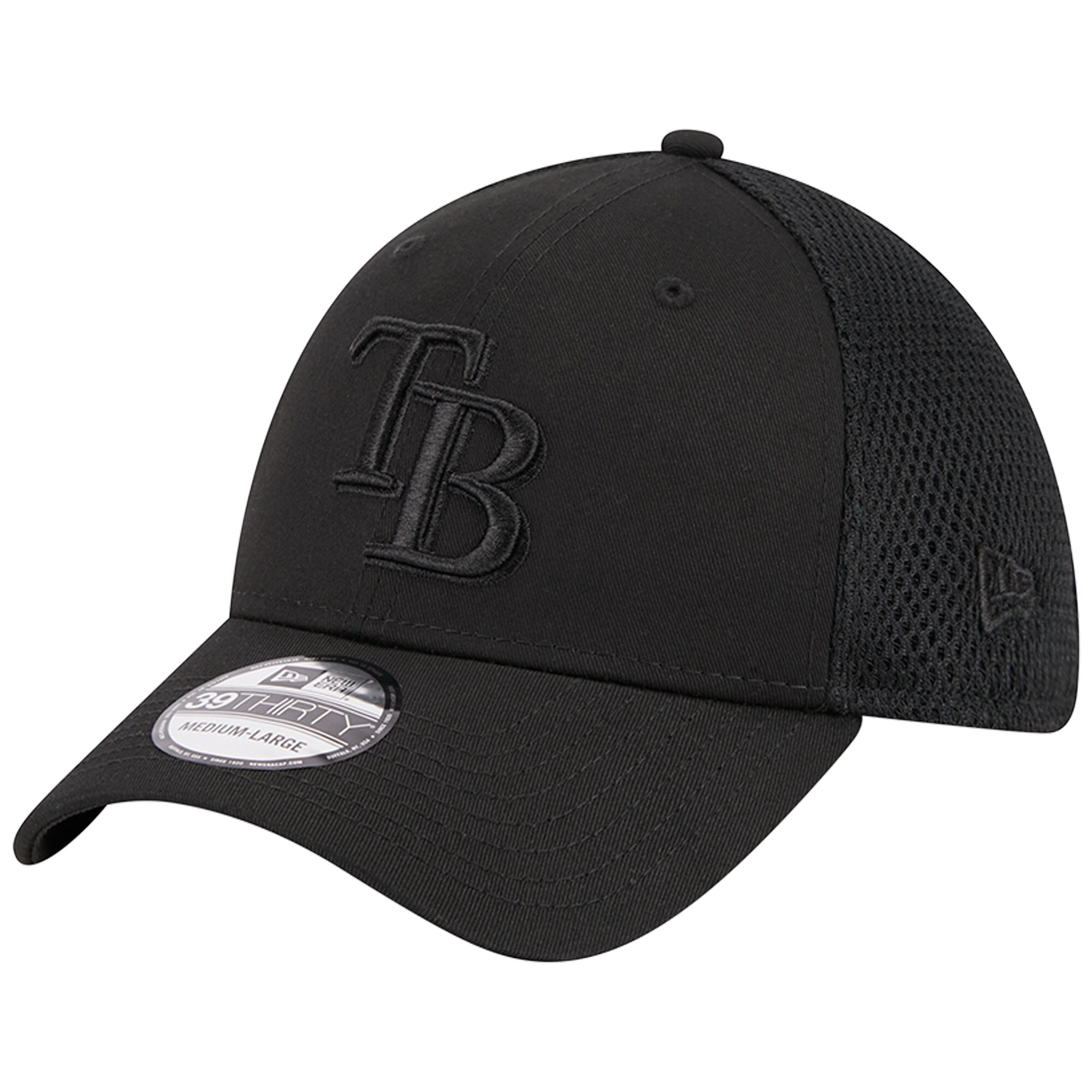 Tampa Bay Rays New Era Black-on-Black Neo Mesh 39THIRTY Flex Hat
