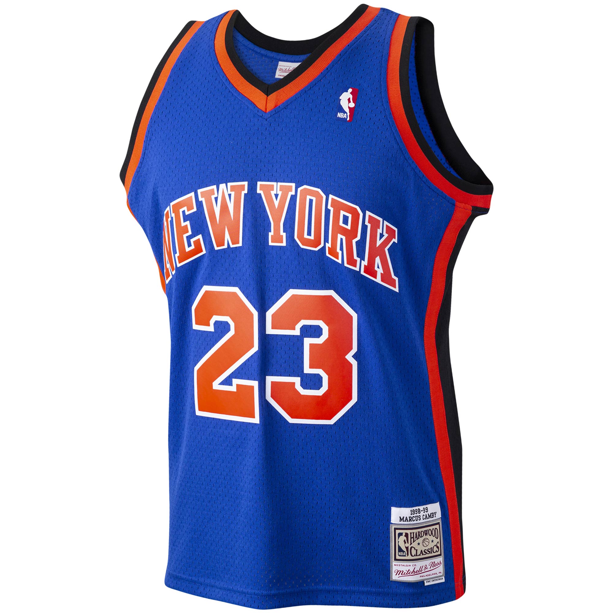 Marcus Camby New York Knicks Mitchell & Ness Hardwood Classics Swingman Jersey - Blue