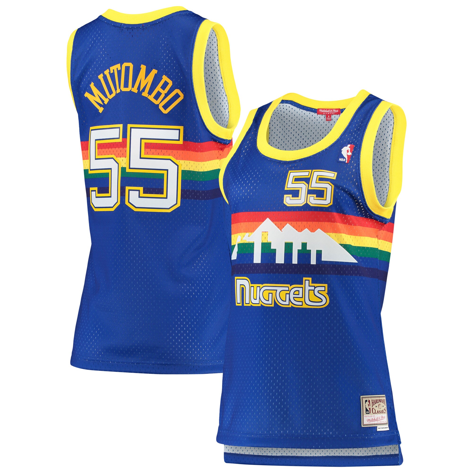 Dikembe Mutombo Denver Nuggets Mitchell & Ness Women's Royal 1991-92 Hardwood Classics Swingman Jersey