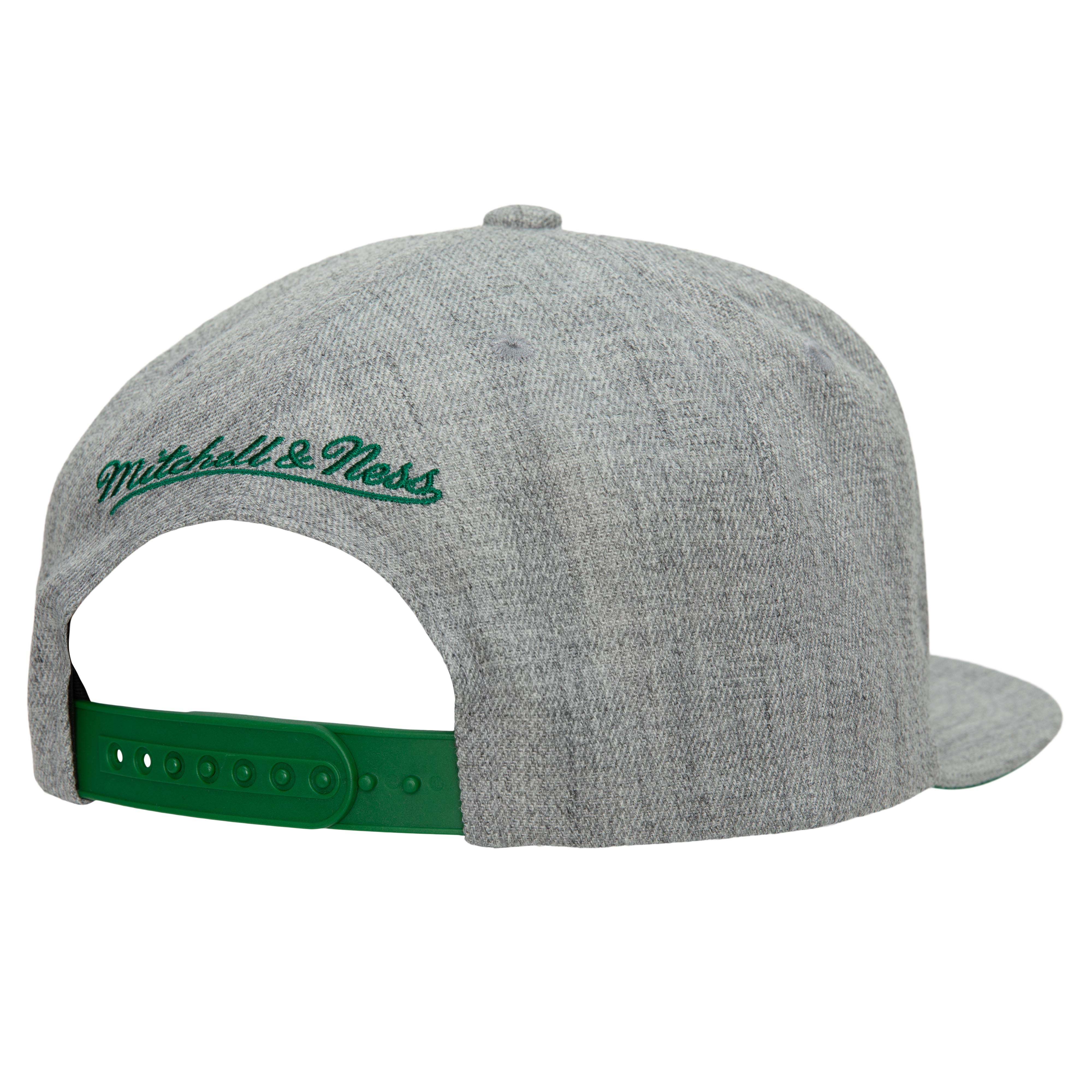 Boston Celtics Mitchell & Ness Hardwood Classics 2.0 Snapback Hat - Heather Gray