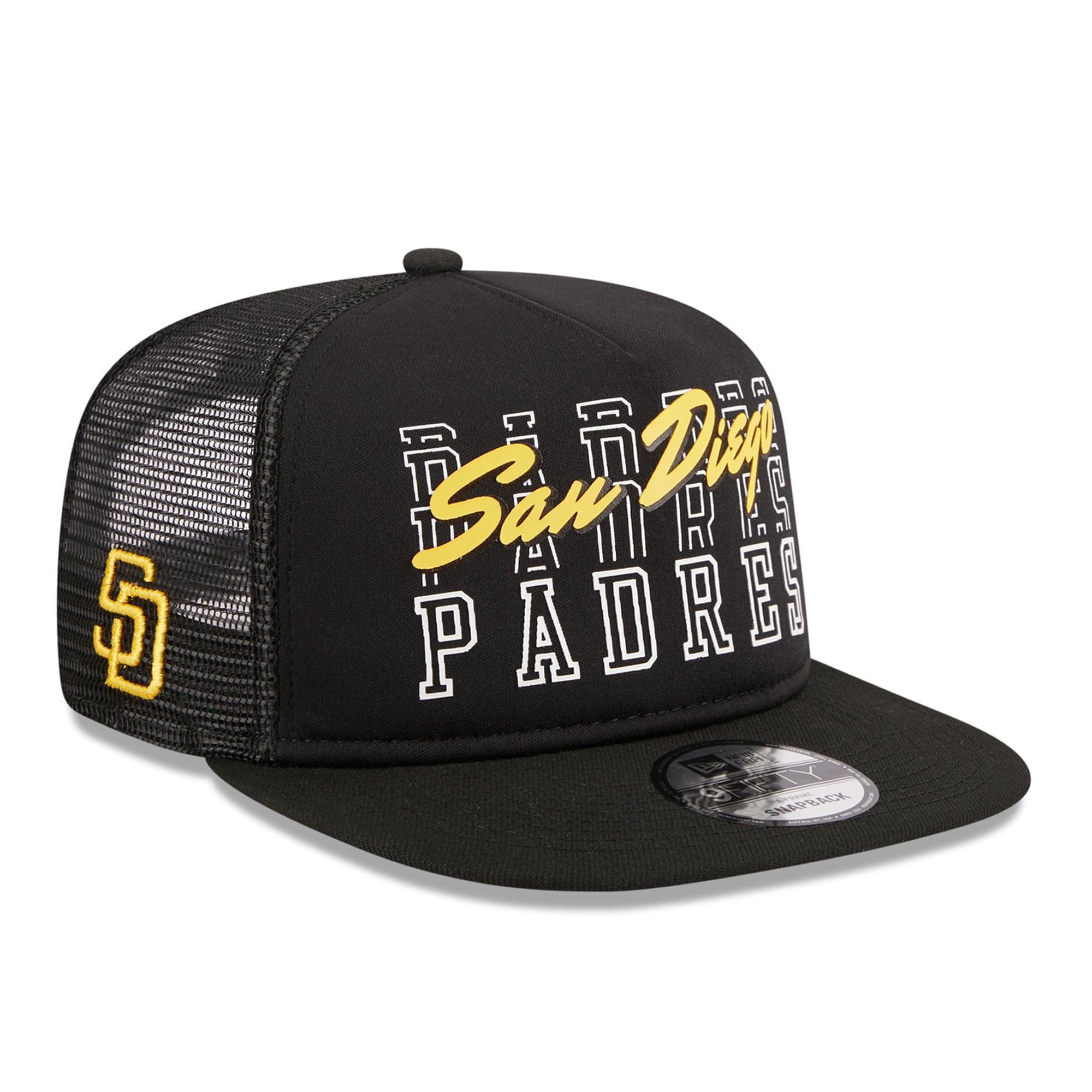 San Diego Padres New Era Street Team A-Frame Trucker 9FIFTY Snapback Hat - Black