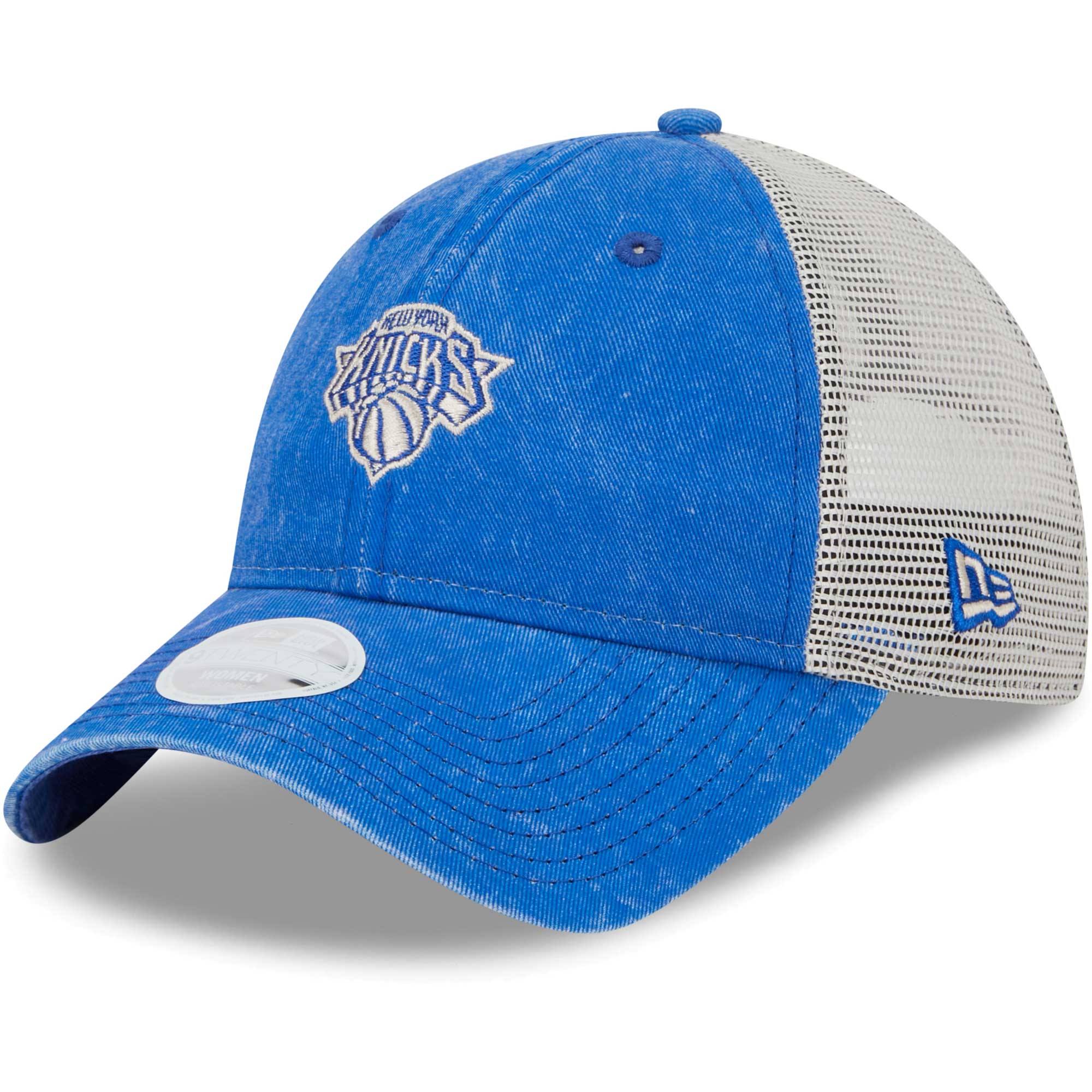 New York Knicks New Era Women's Micro Logo 9TWENTY Trucker Adjustable Hat - Blue
