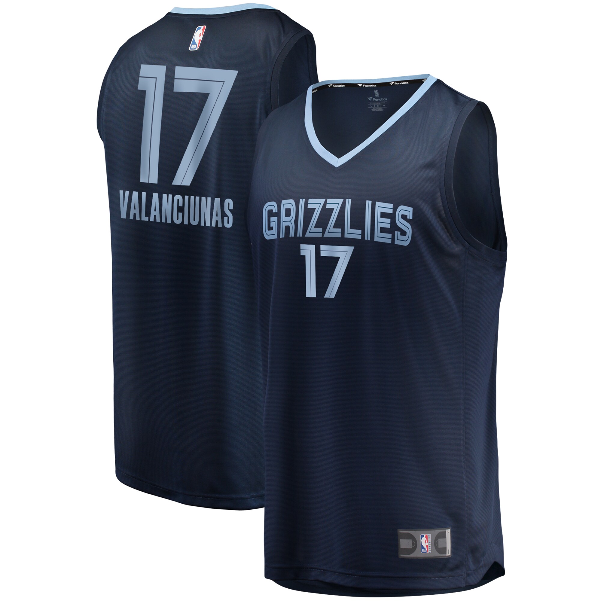 Jonas Valanciunas Memphis Grizzlies Fanatics Branded Youth Fast Break Replica Jersey Navy - Icon Edition