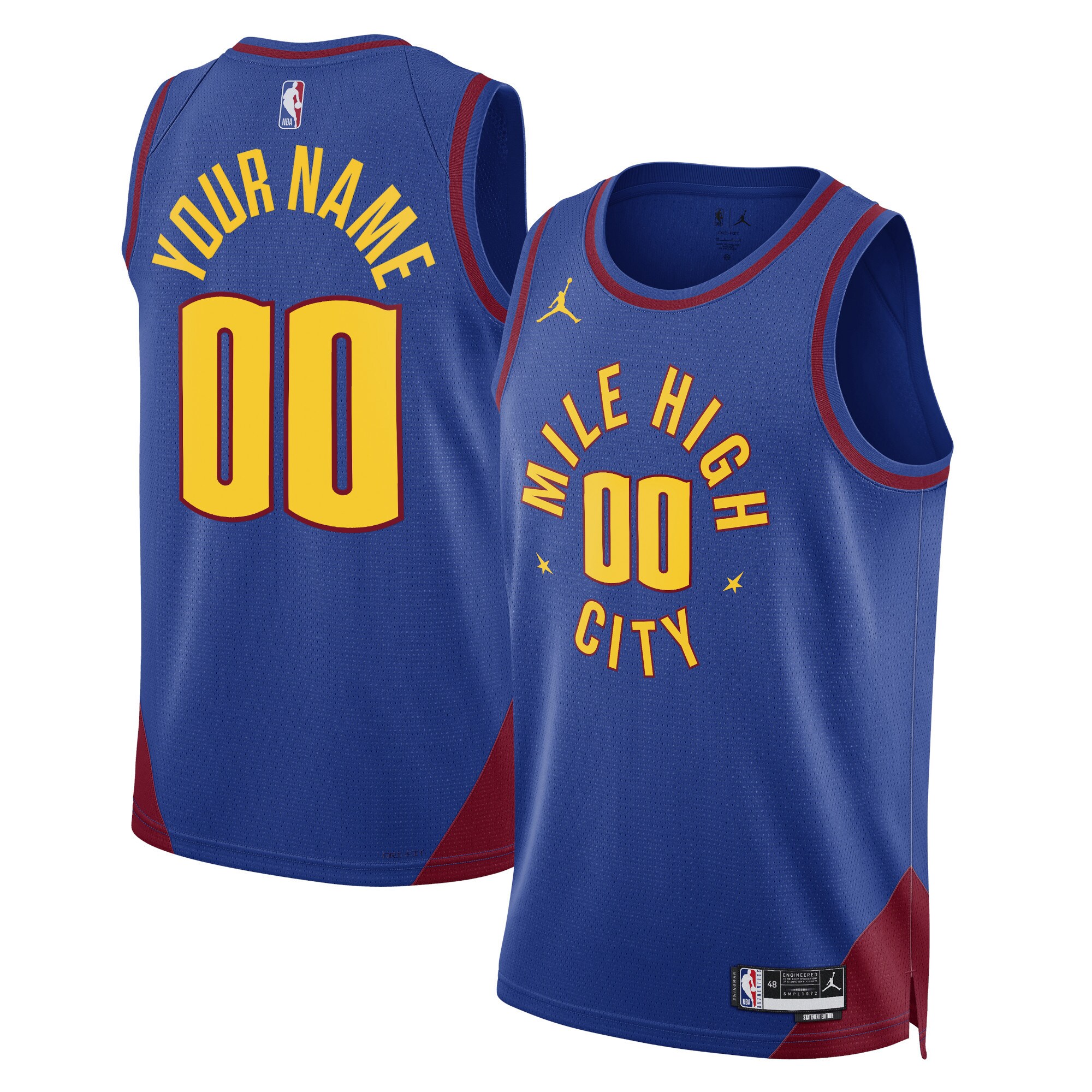 Denver Nuggets Jordans Brand Unisex 2022/23 Swingman Custom Jersey - Statement Edition - Blue