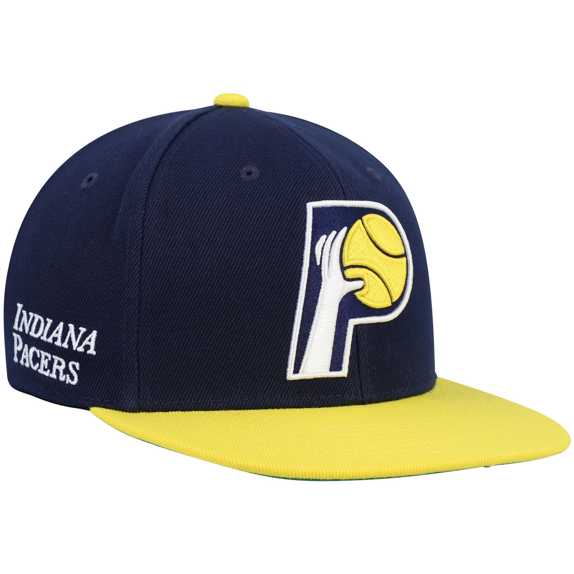 Indiana Pacers Mitchell & Ness Hardwood Classics Core Side Snapback Hat - Navy/Gold