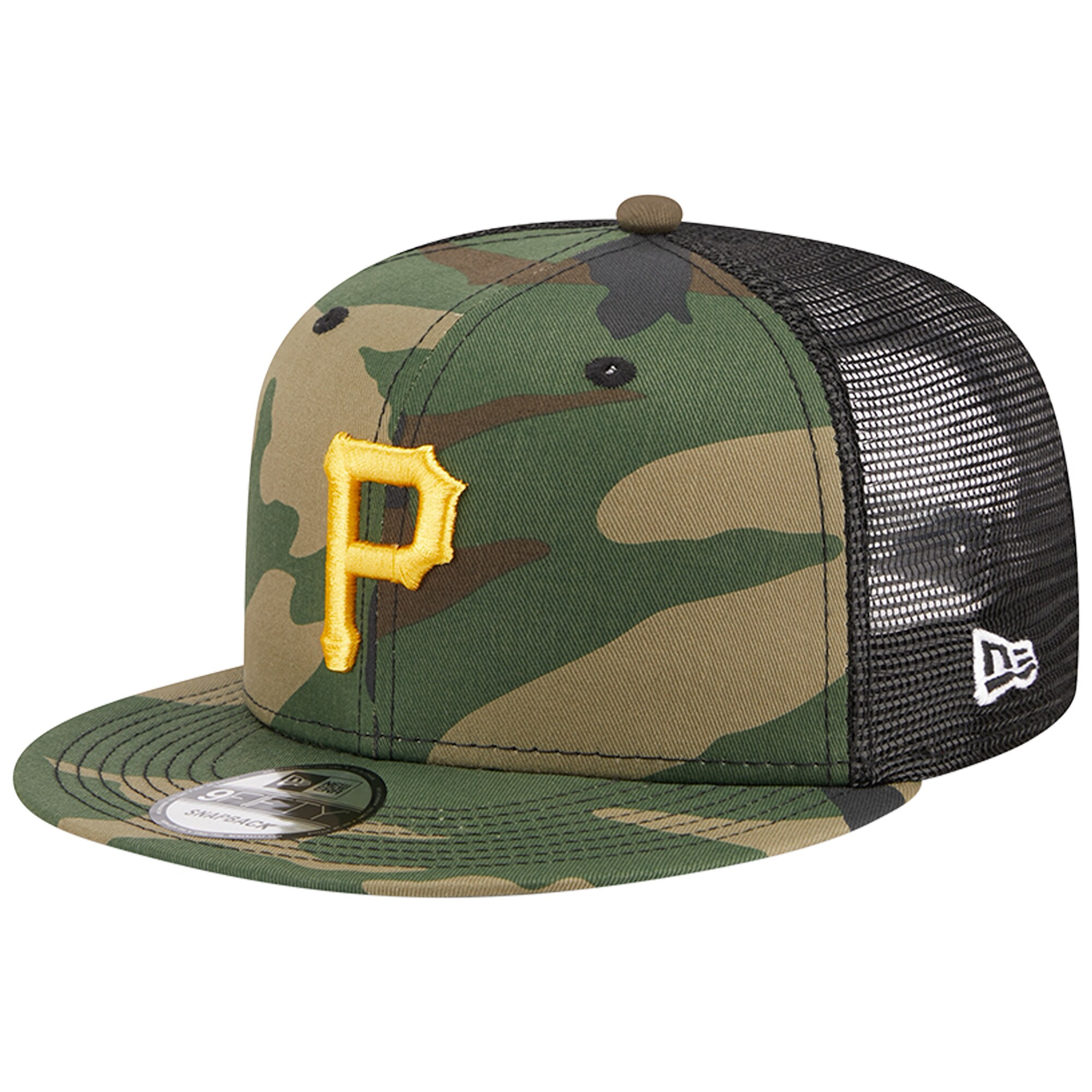 Pittsburgh Pirates New Era Woodland Camo Trucker 9FIFTY Snapback Hat - Camo