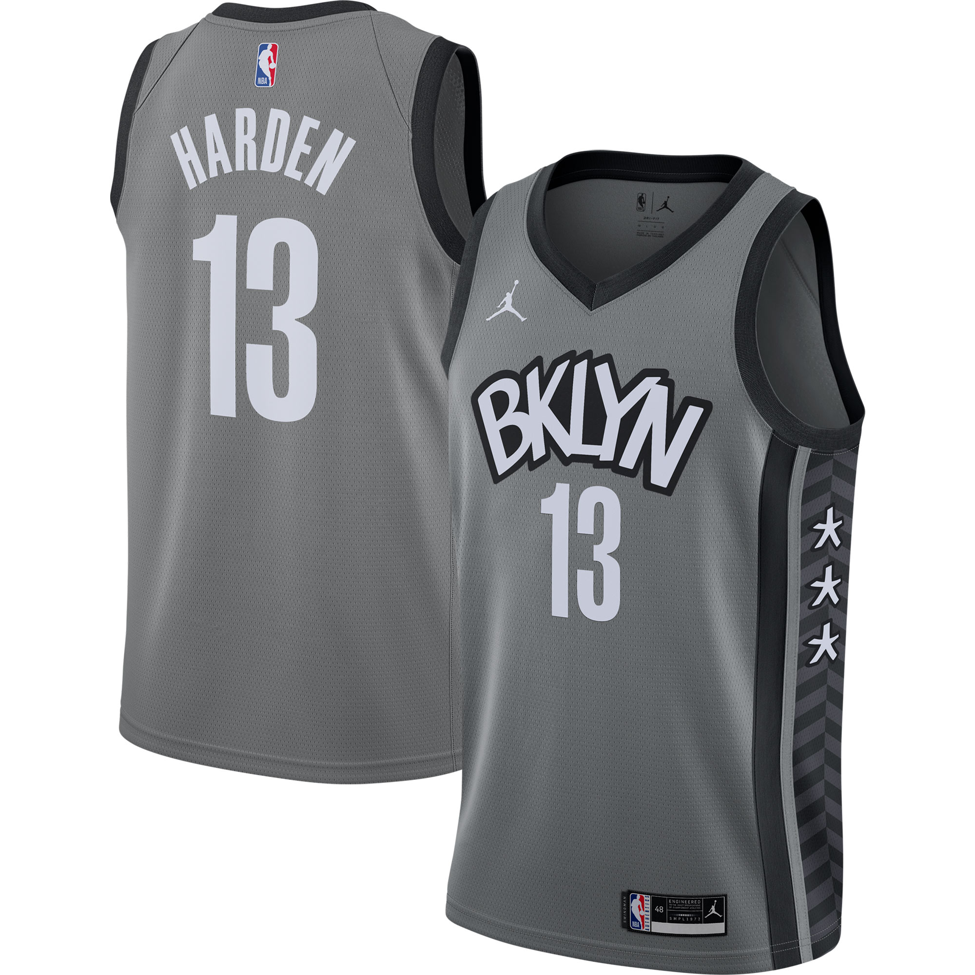 James Harden Brooklyn Nets Jordans Brand 2020/21 Swingman Jersey - Statement Edition - Gray