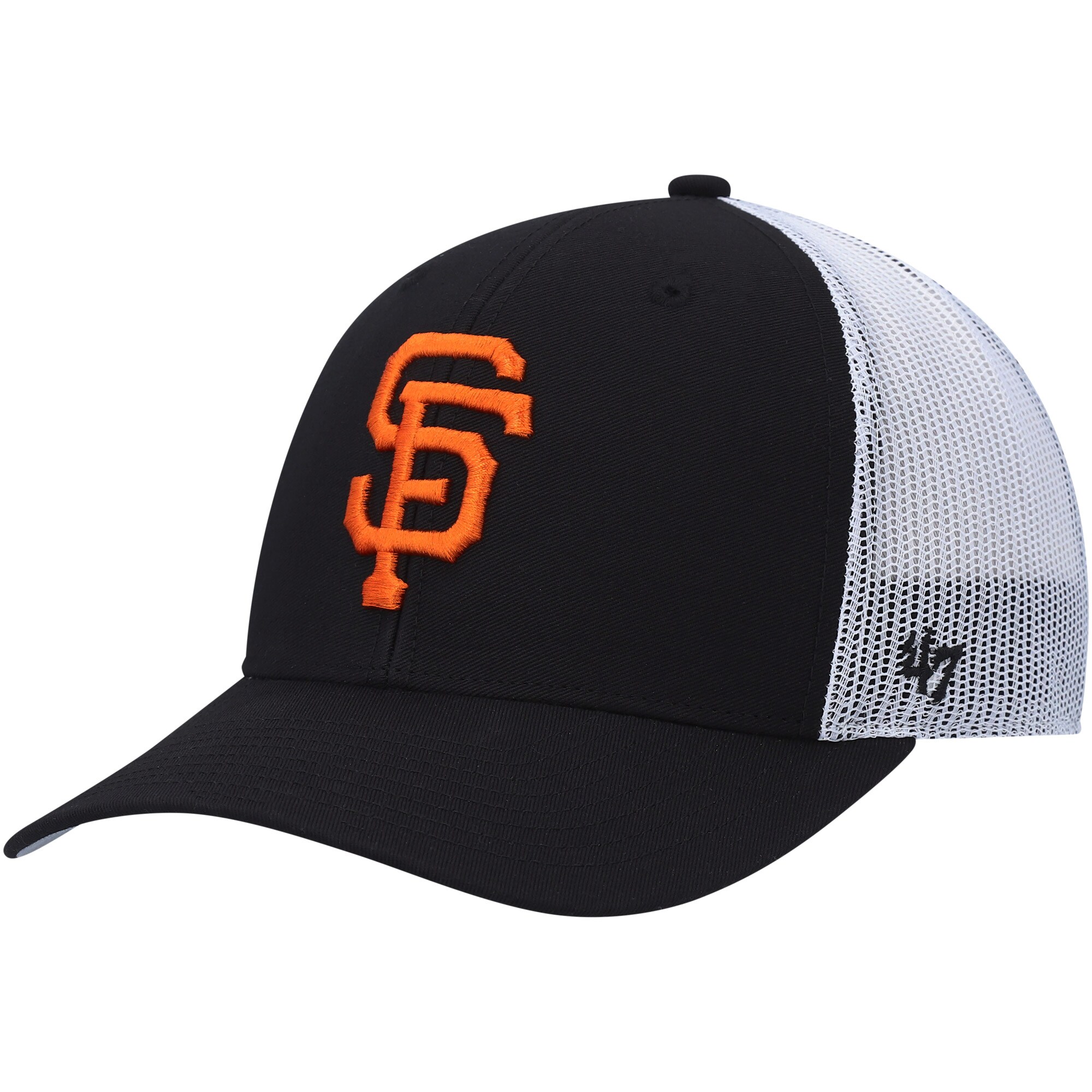 San Francisco Giants '47 Primary Logo Trucker Snapback Hat - Black/White