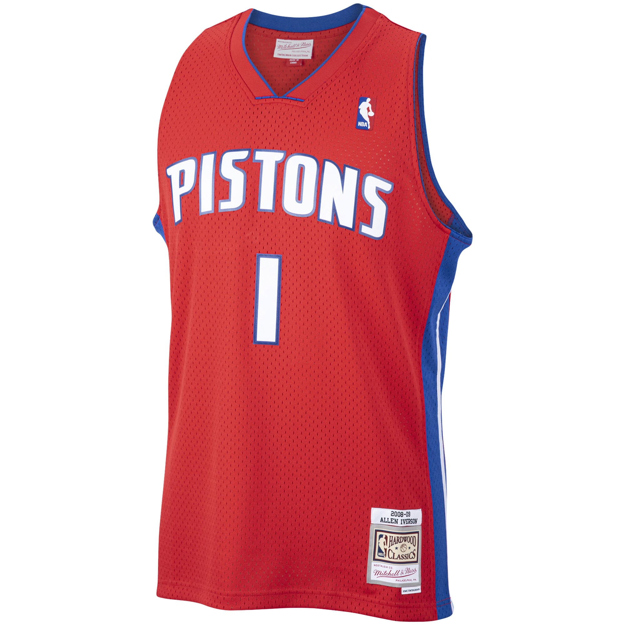 Allen Iverson Detroit Pistons Mitchell & Ness Hardwood Classics Swingman Jersey - Red