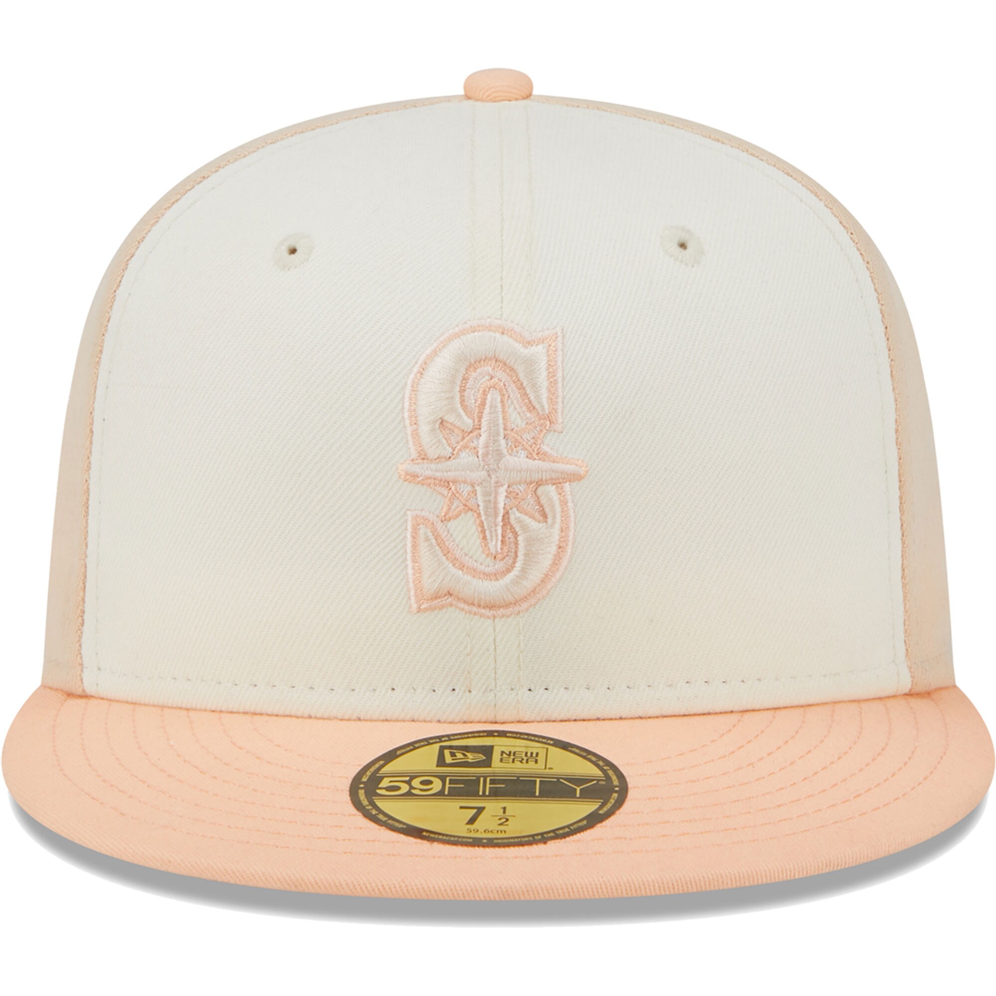 Seattle Mariners New Era Chrome Anniversary 59FIFTY Fitted Hat - Cream/Pink