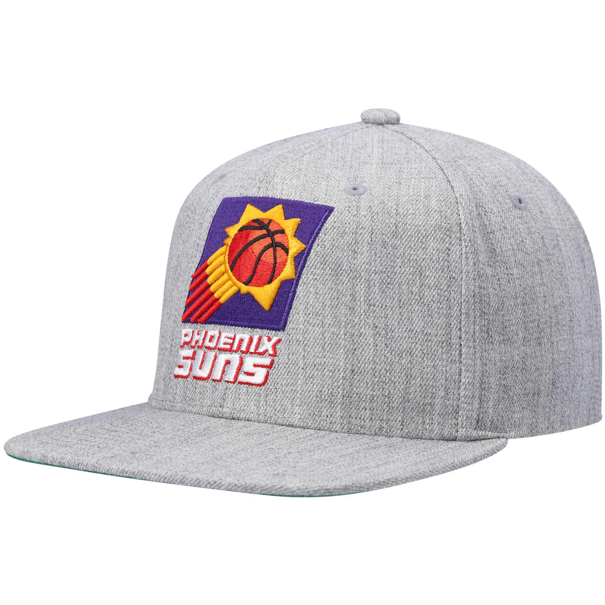 Phoenix Suns Mitchell & Ness Hardwood Classics Team 2.0 Snapback Hat - Heathered Gray