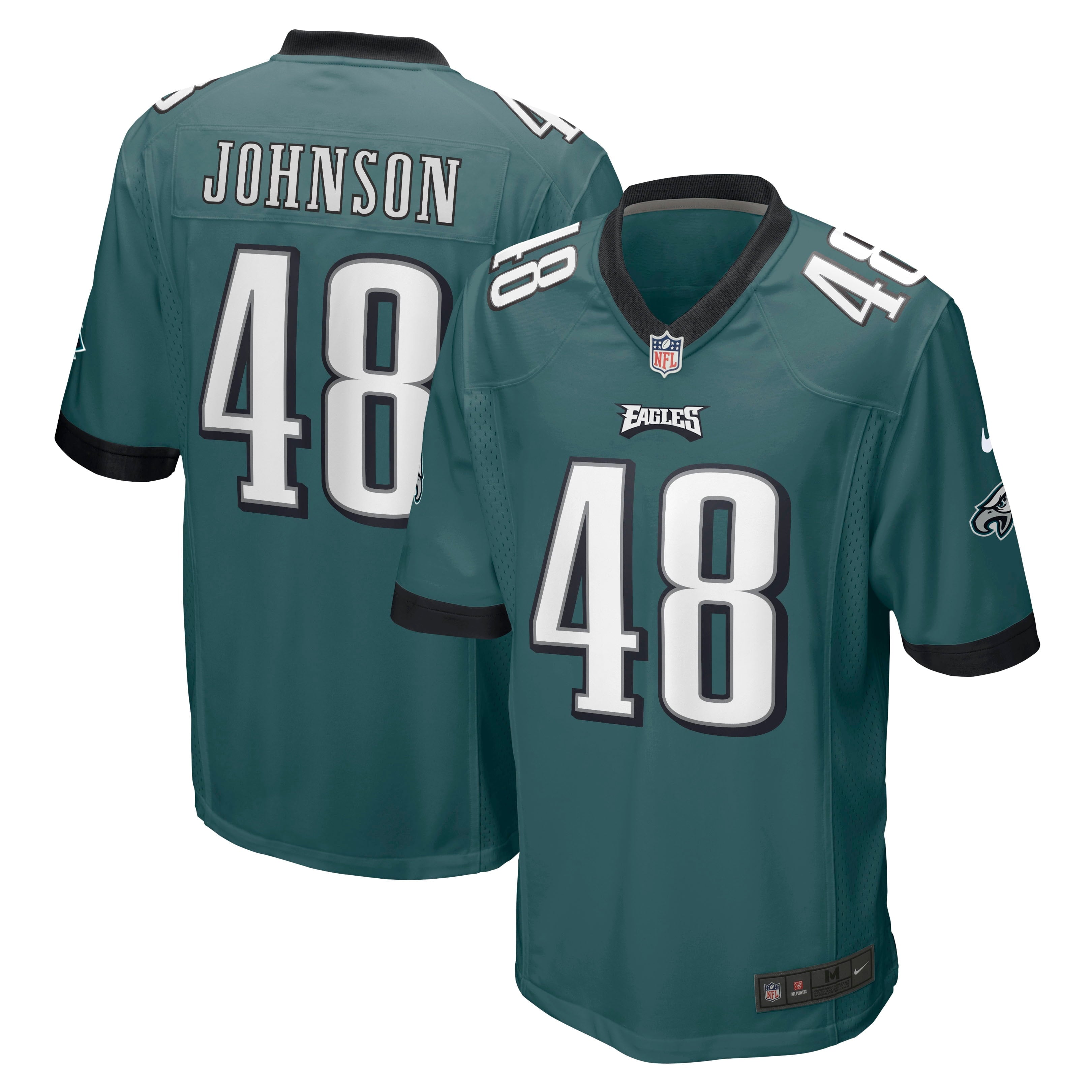 Men's Nike Patrick Johnson Midnight Green Philadelphia Eagles Game Player Jersey