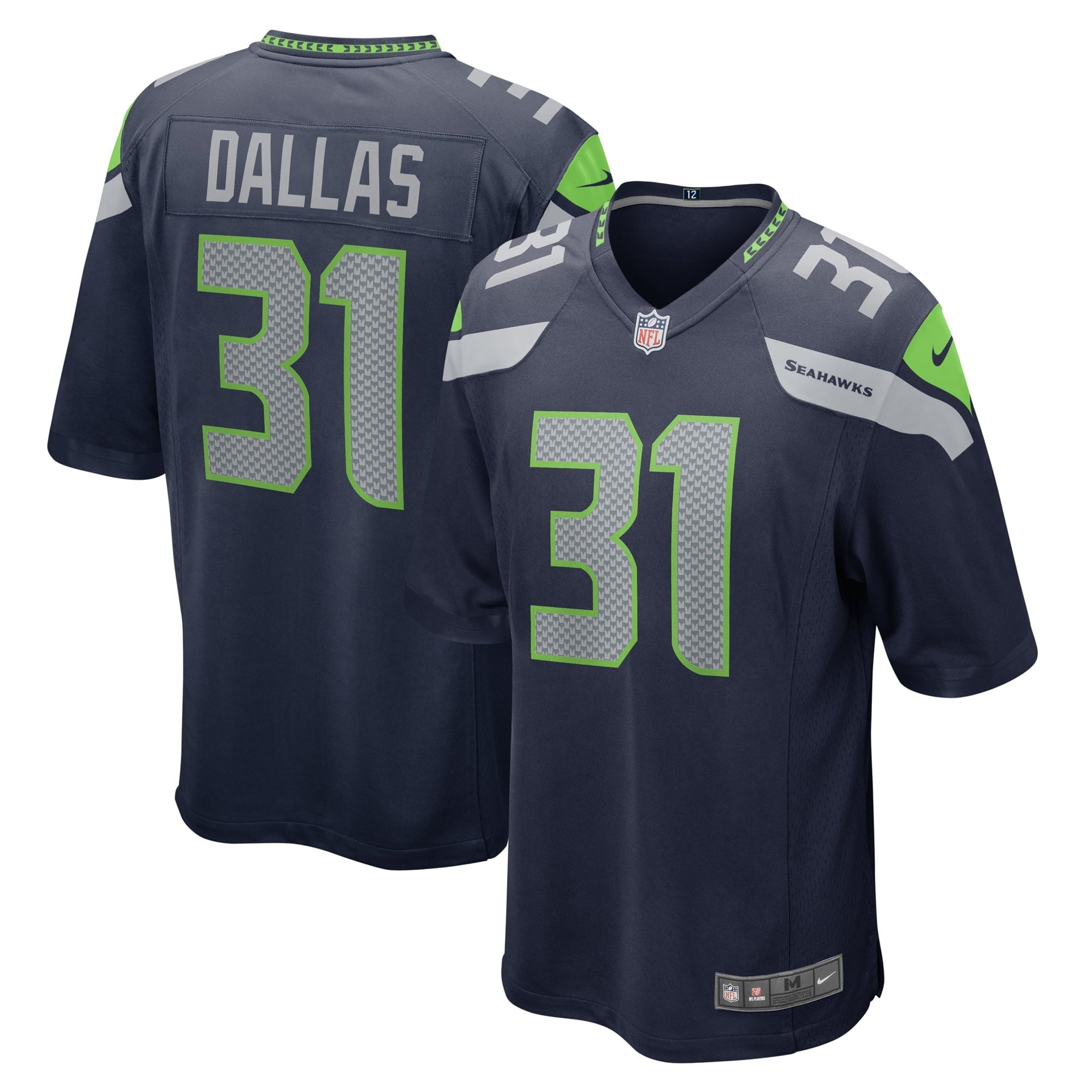Men's Nike DeeJay Dallas College Navy Seattle Seahawks Game Jersey
