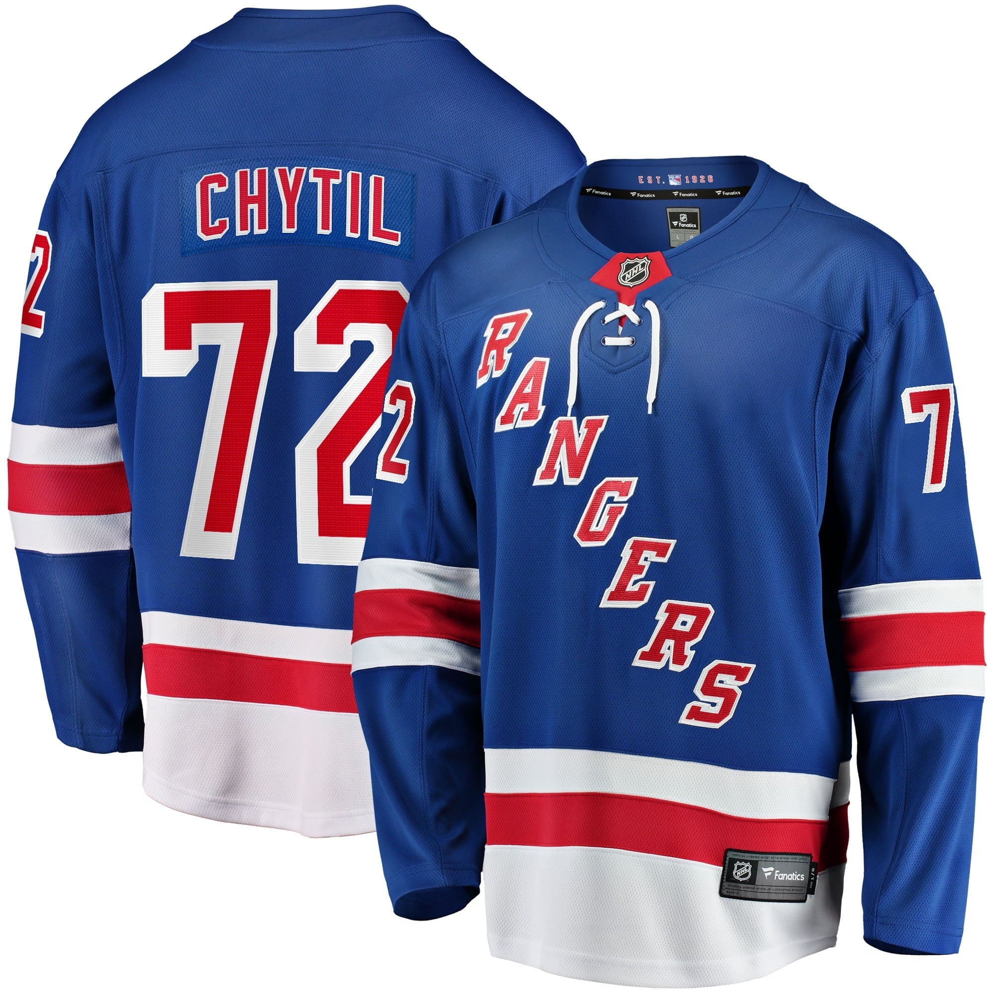 Men's Fanatics Branded Filip Chytil Blue New York Rangers Home Breakaway Jersey