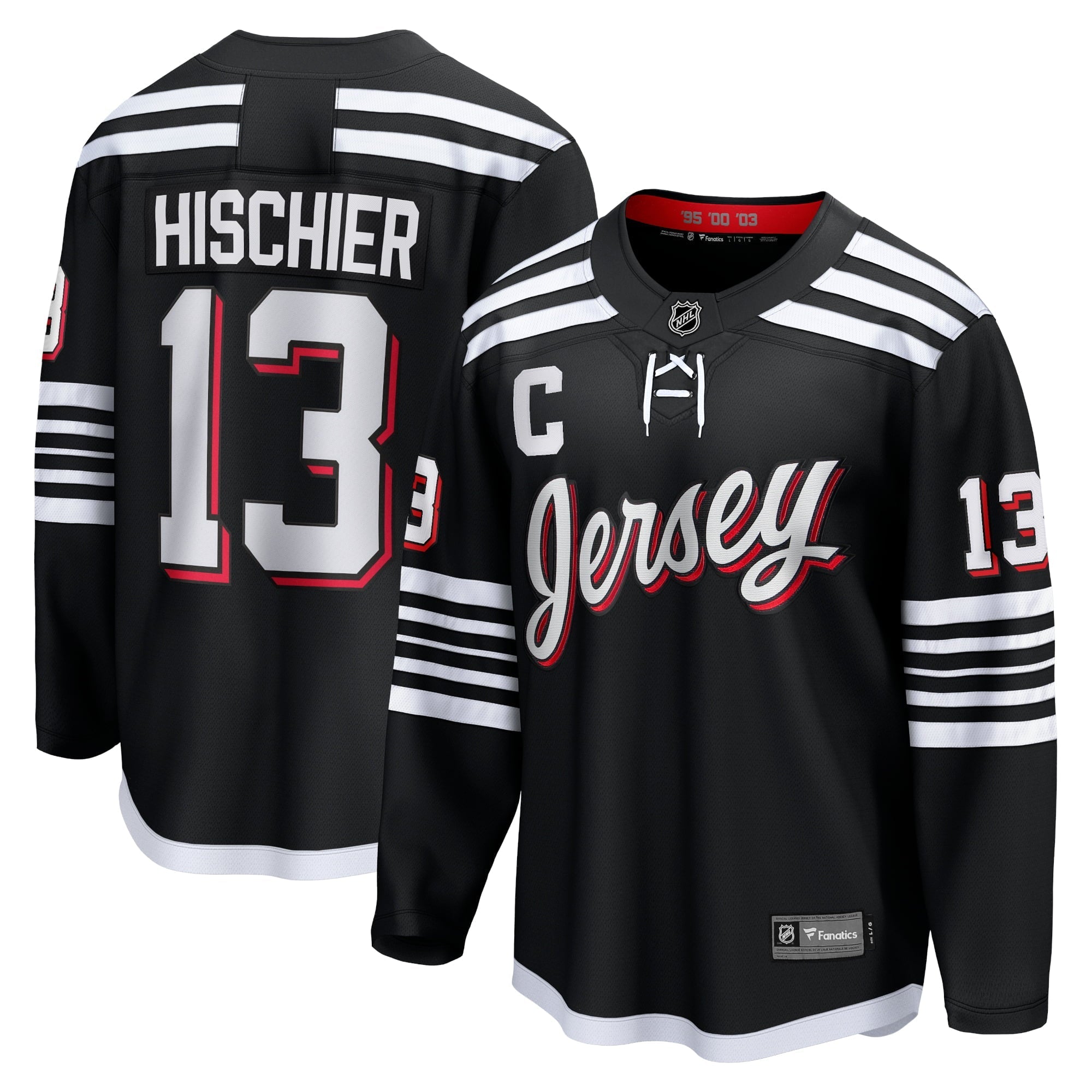 Men's Fanatics Branded Nico Hischier Black New Jersey Devils Alternate Premier Breakaway Player Jersey