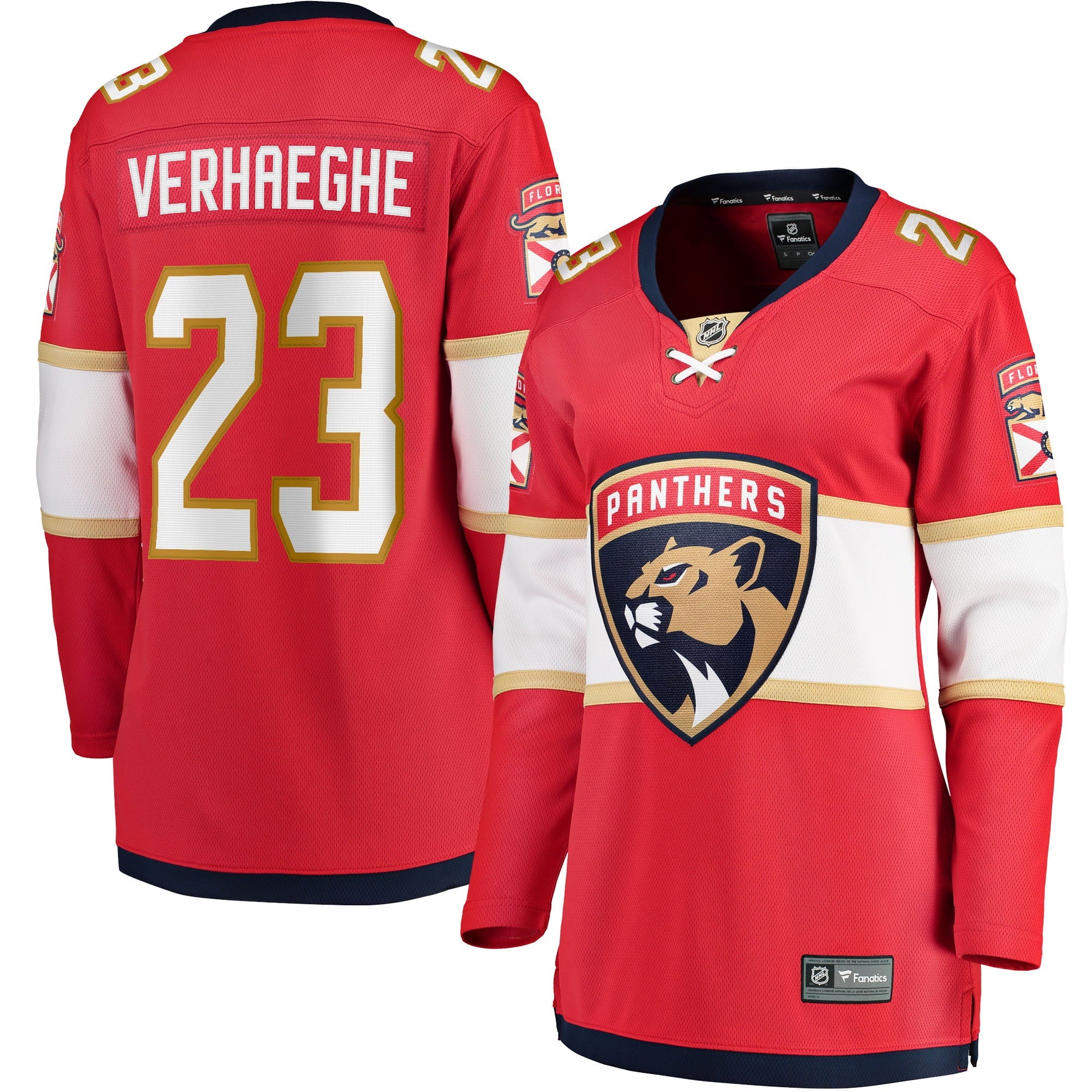 Women's Fanatics Branded Carter Verhaeghe Red Florida Panthers Home Breakaway Jersey