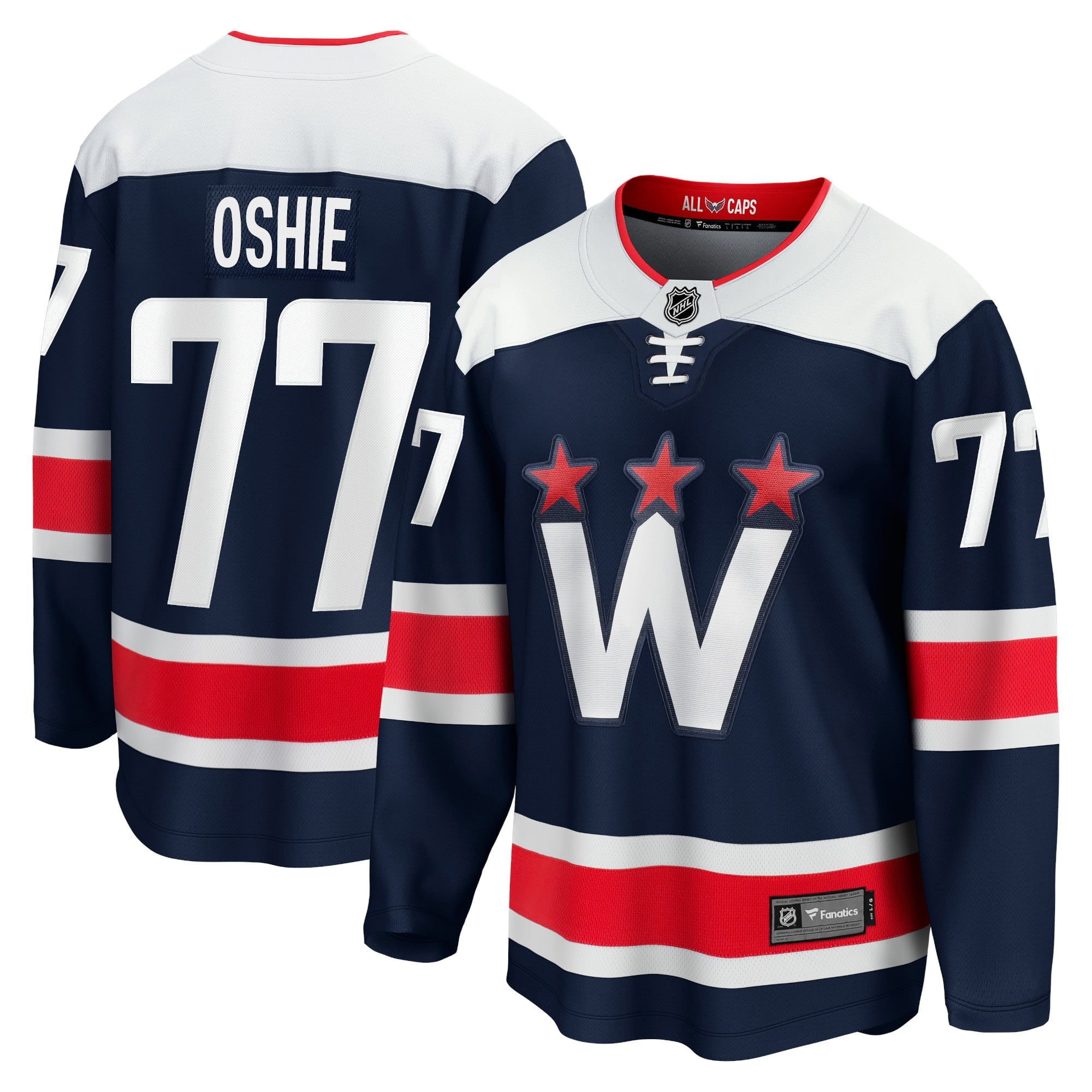 Men's Fanatics Branded TJ Oshie Navy Washington Capitals 2020/21 Alternate Premier Breakaway Player Jersey
