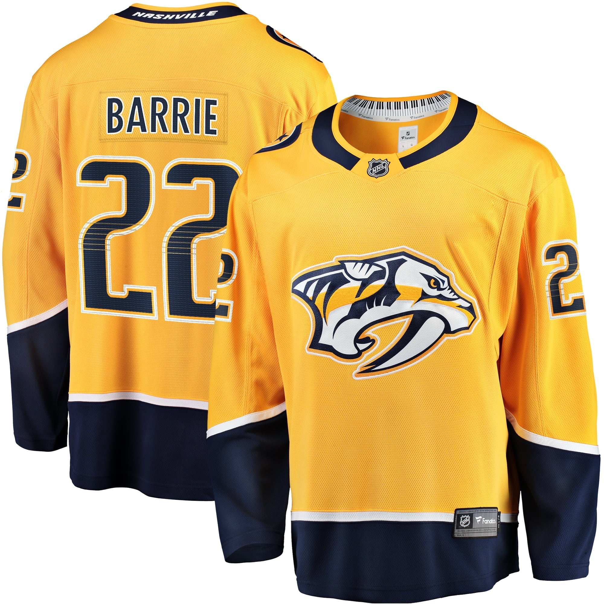 Men's Fanatics Branded Tyson Barrie Gold Nashville Predators Home Breakaway Jersey