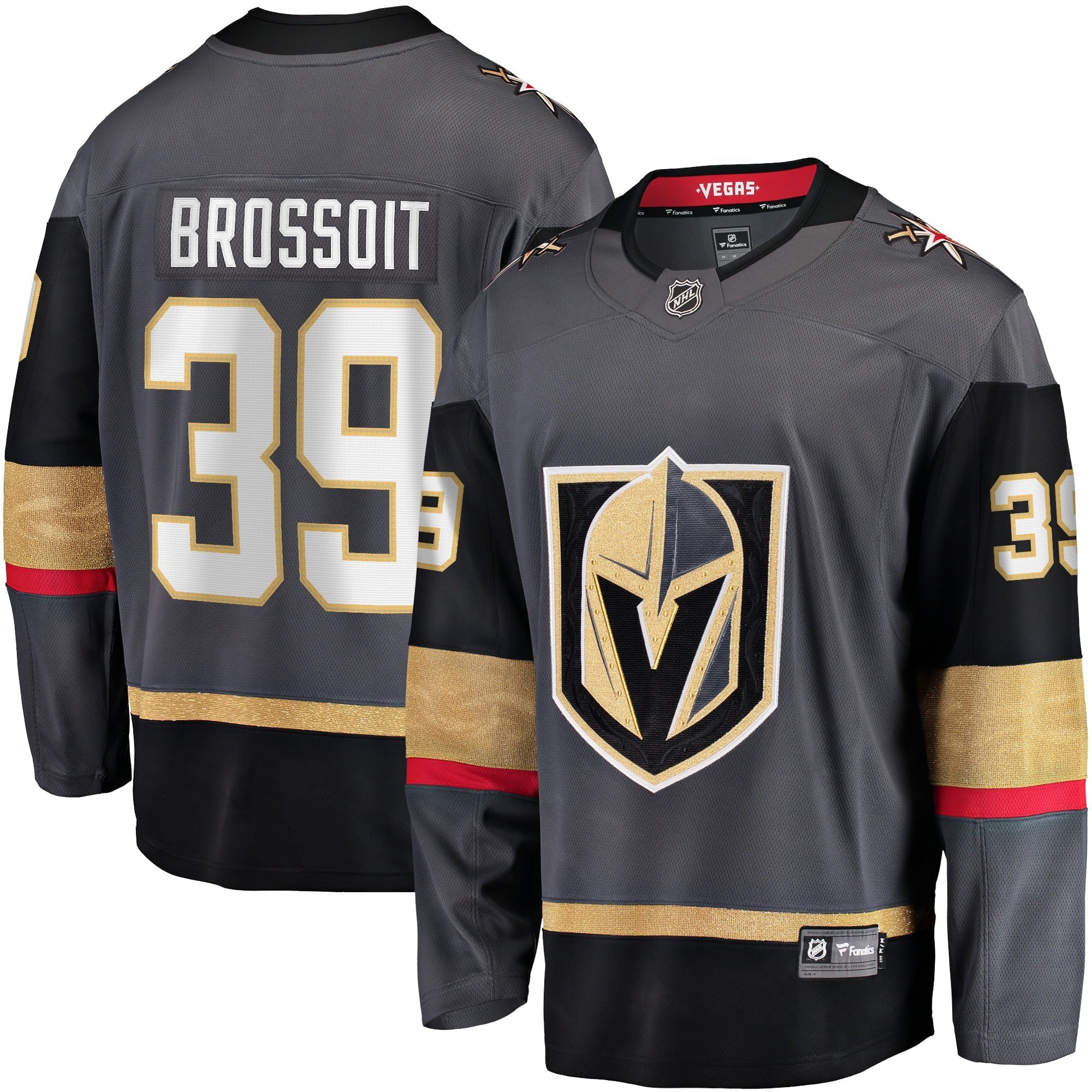 Men's Fanatics Branded Laurent Brossoit Gray Vegas Golden Knights Home Breakaway Player Jersey