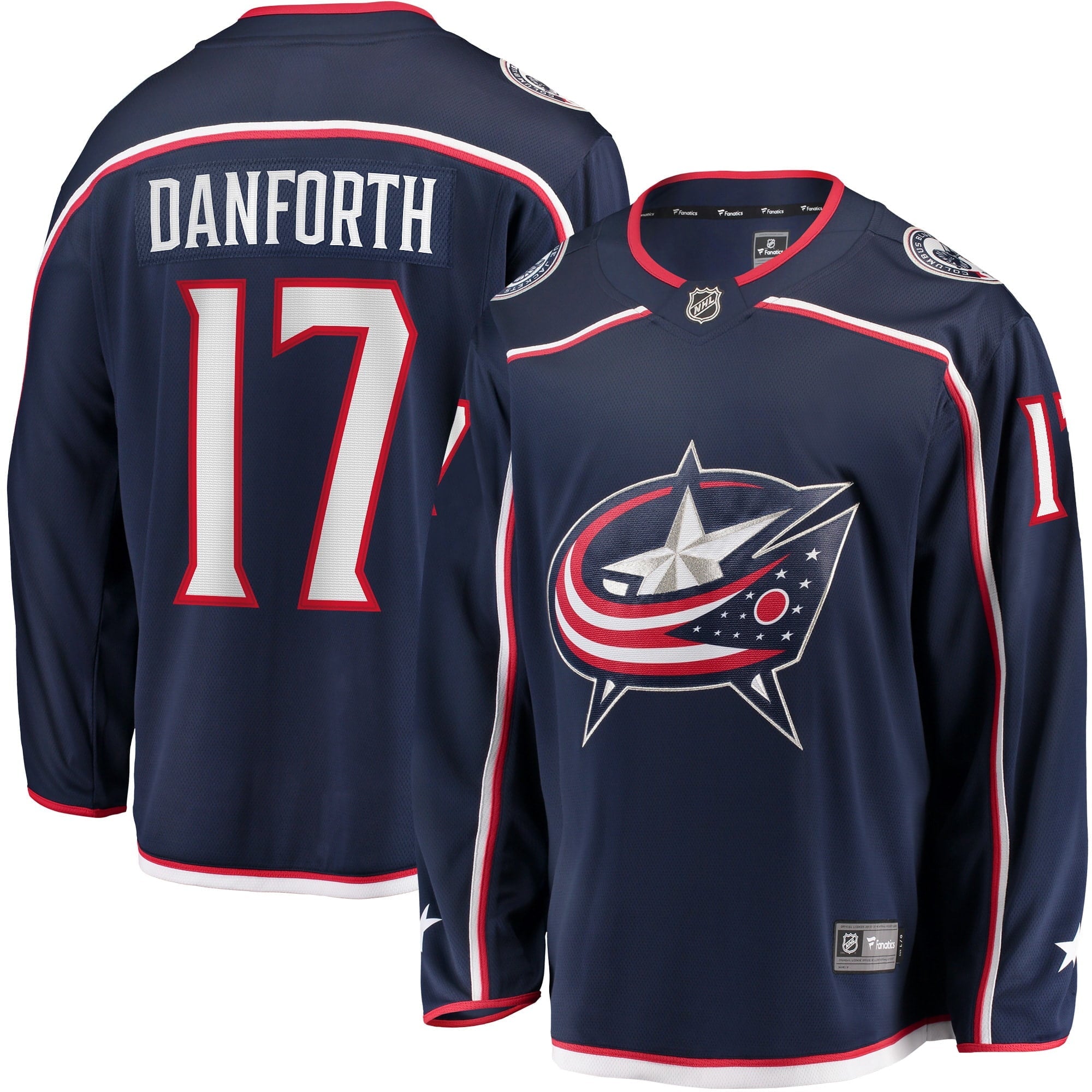 Men's Fanatics Branded Justin Danforth Navy Columbus Blue Jackets Home Breakaway Player Jersey