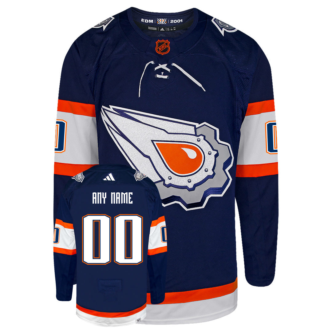 Customizable Edmonton Oilers Adidas 2022 Primegreen Reverse Retro Authentic NHL Hockey Jersey