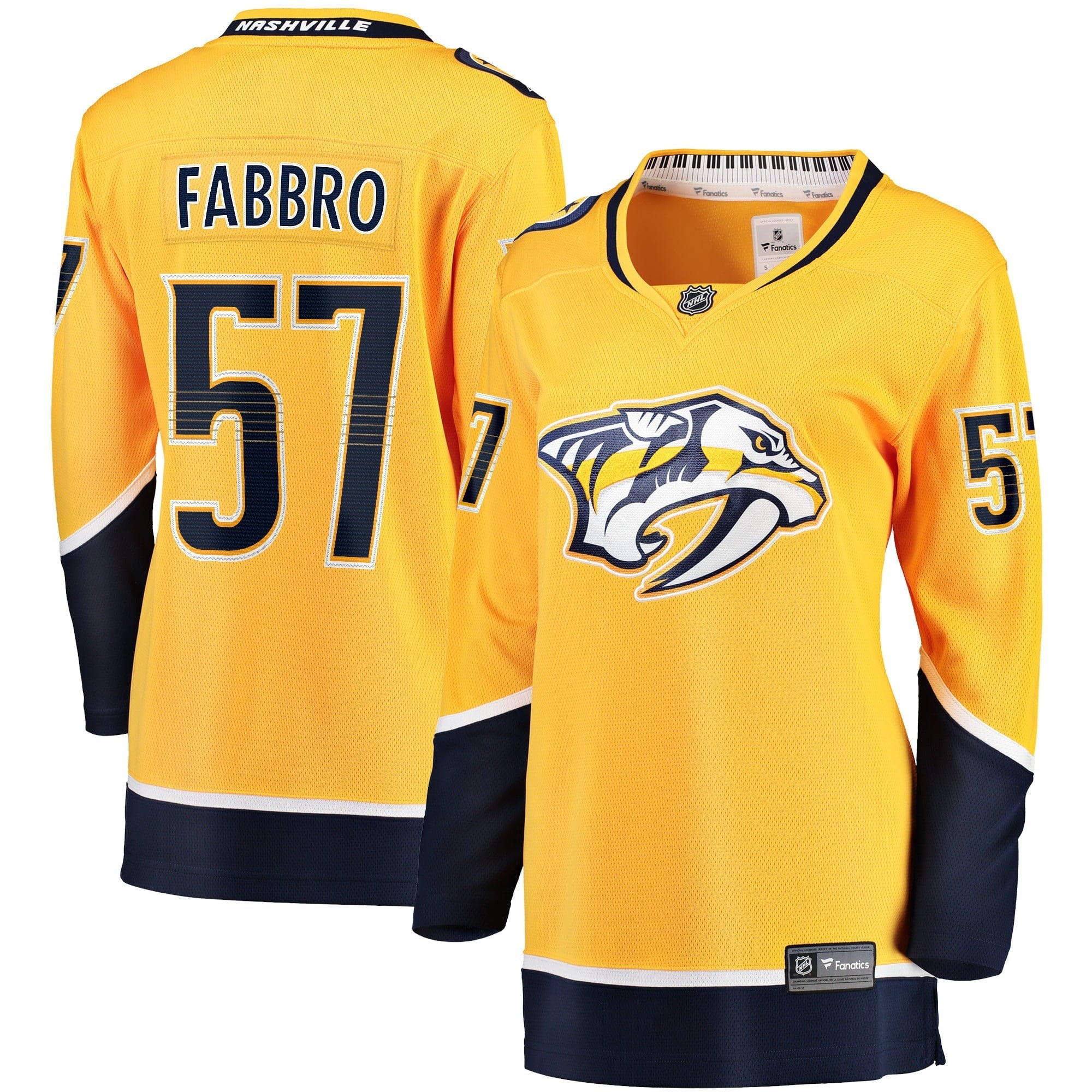 Women's Fanatics Branded Dante Fabbro Gold Nashville Predators Home Breakaway Player Jersey