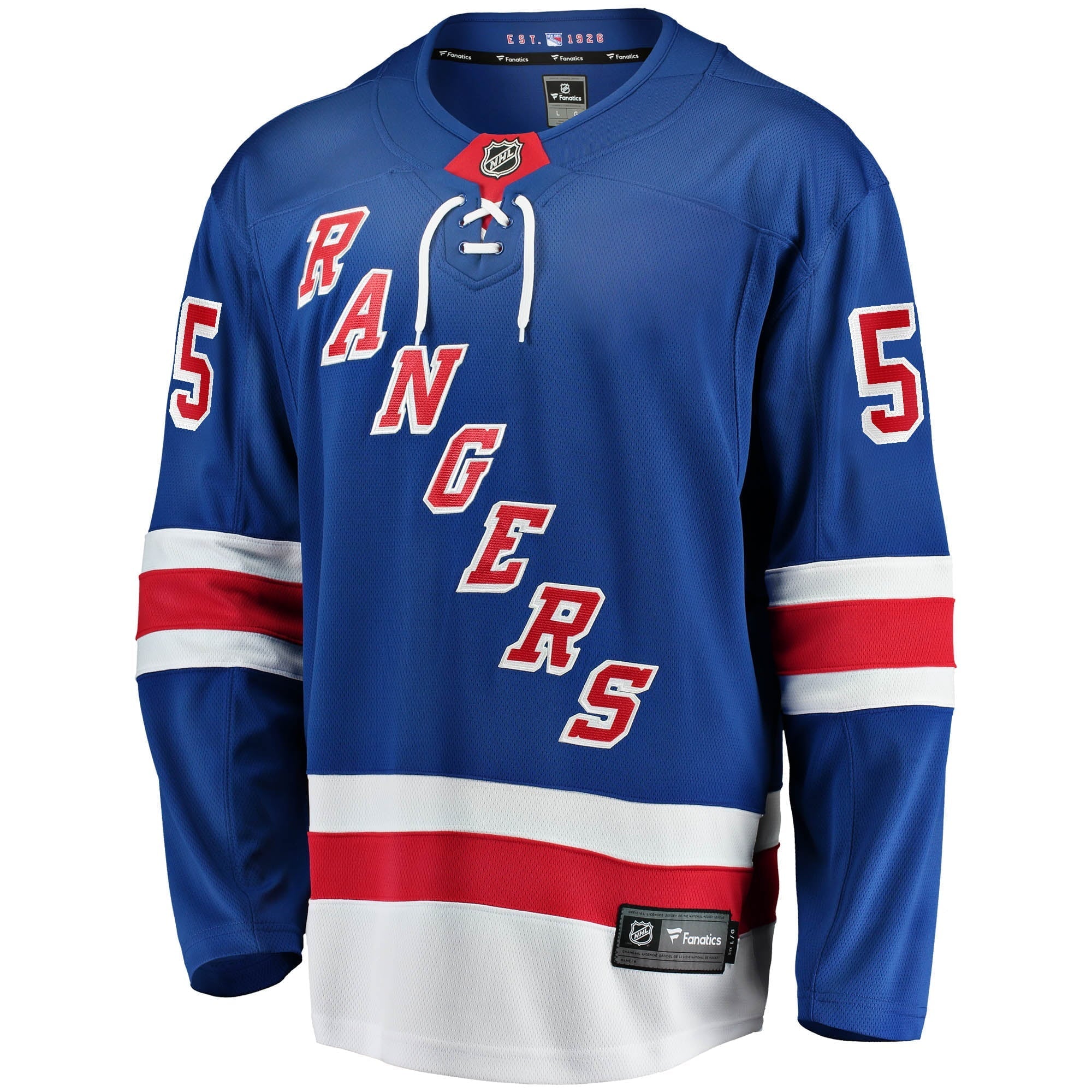 Men's Fanatics Branded Ryan Lindgren Blue New York Rangers 2017/18 Home Breakaway Replica Jersey