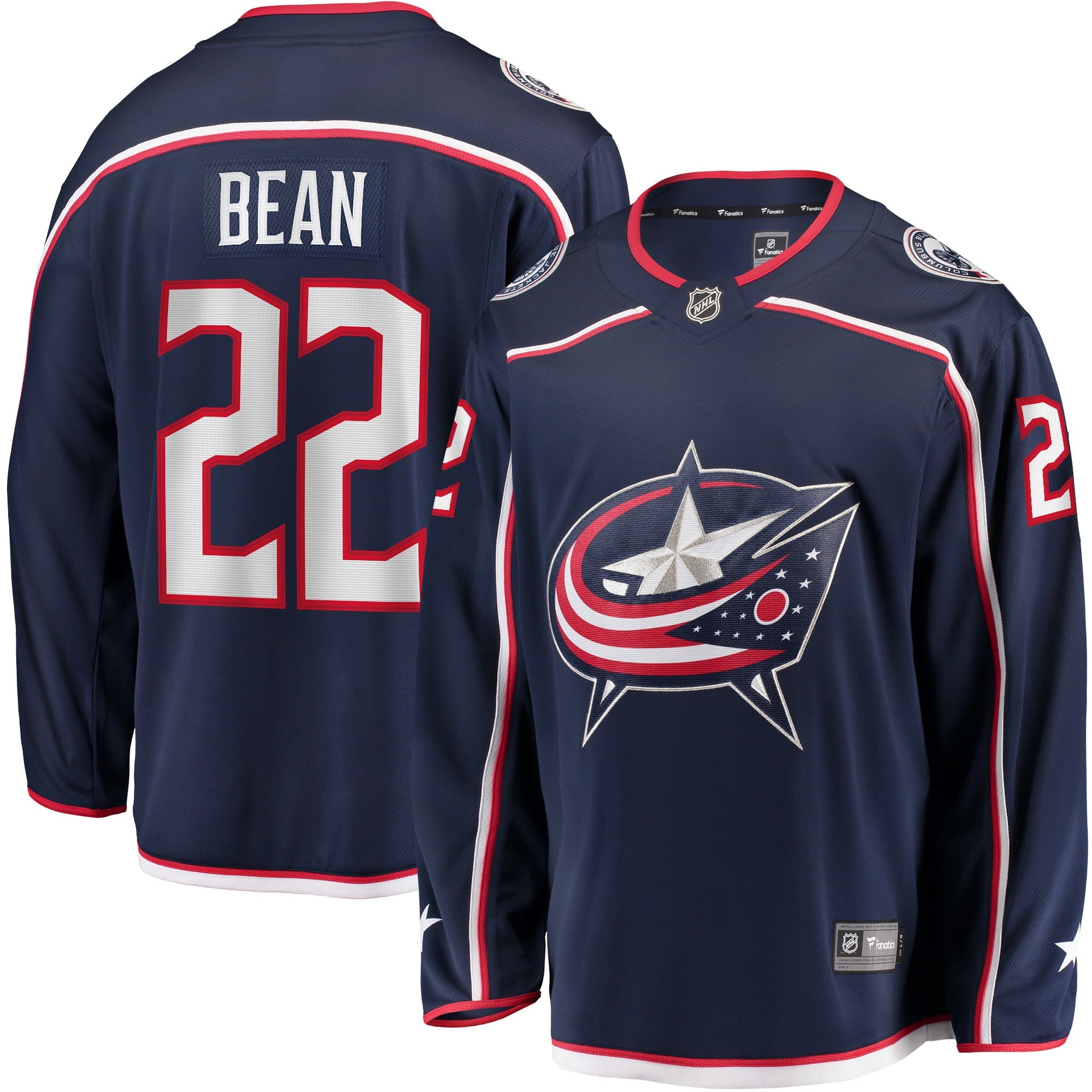 Men's Fanatics Branded Jake Bean Navy Columbus Blue Jackets Home Breakaway Player Jersey