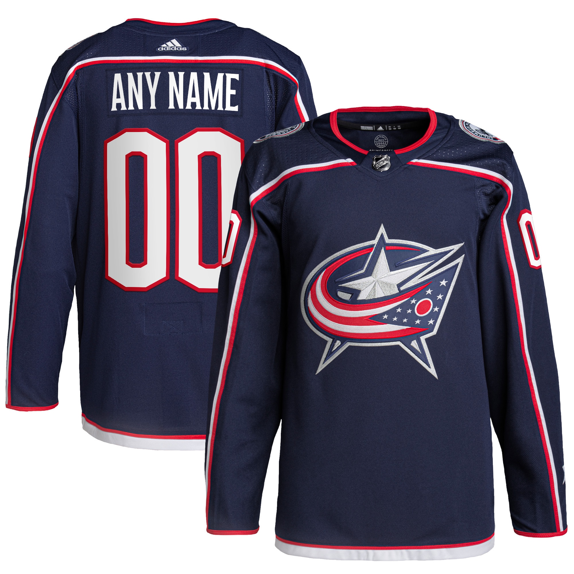 Columbus Blue Jackets adidas Home Primegreen Authentic Pro Custom Jersey - Navy