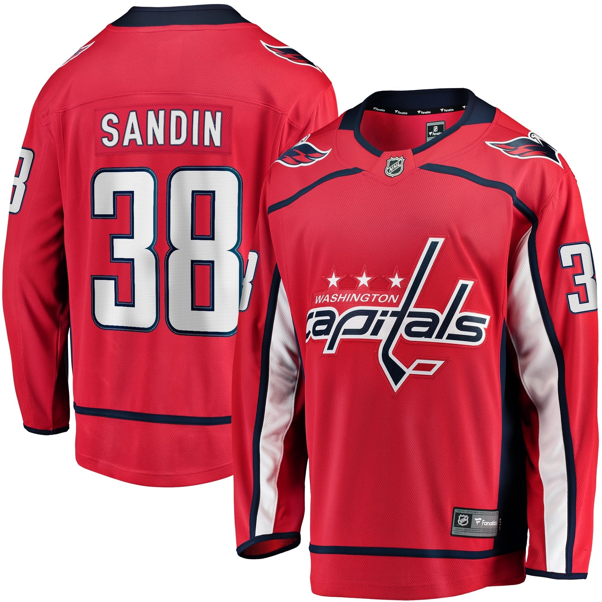 Men's Fanatics Branded Rasmus Sandin Red Washington Capitals Home Breakaway Jersey