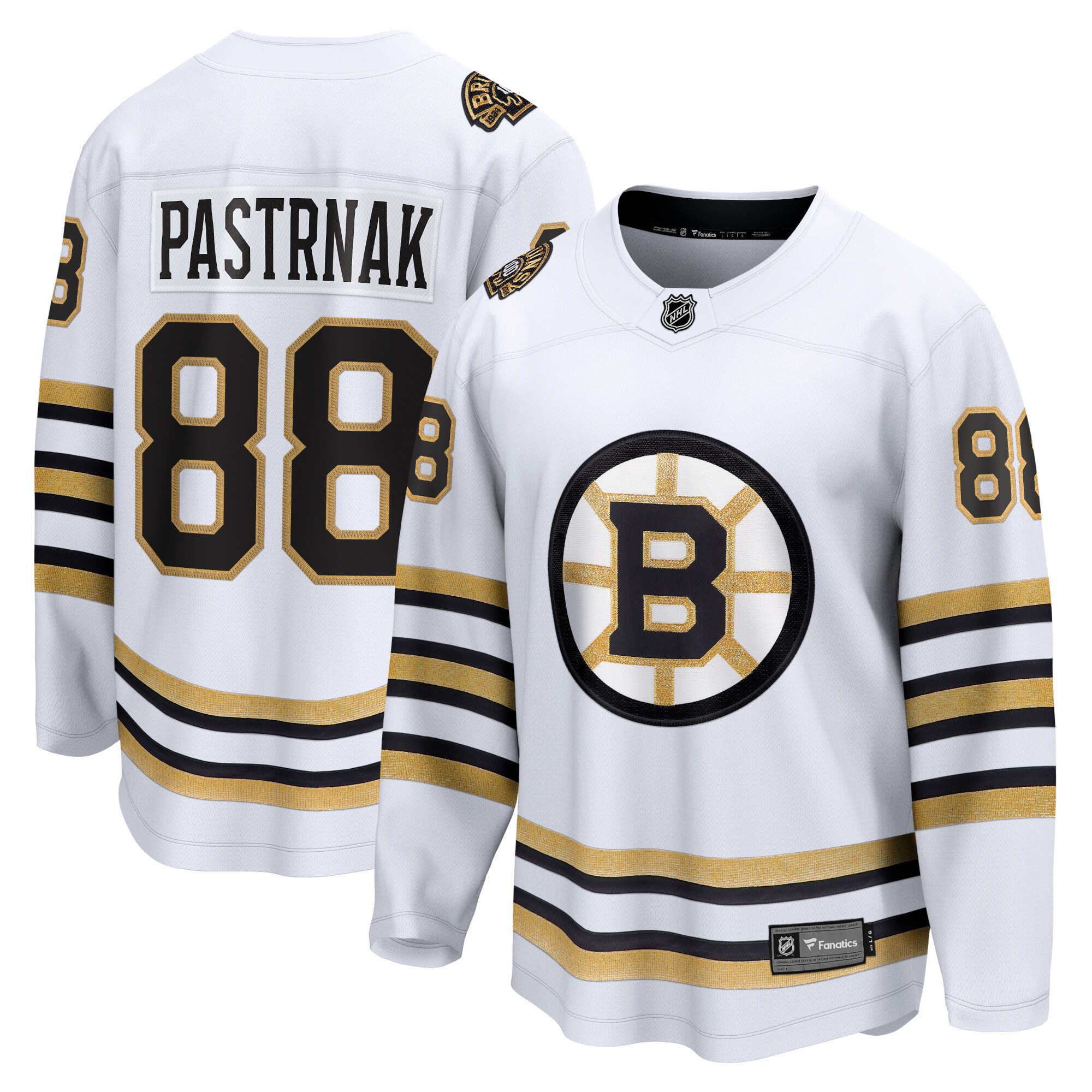 David Pastrnak Boston Bruins Fanatics Branded 100th Anniversary Premier Breakaway Player Jersey - White