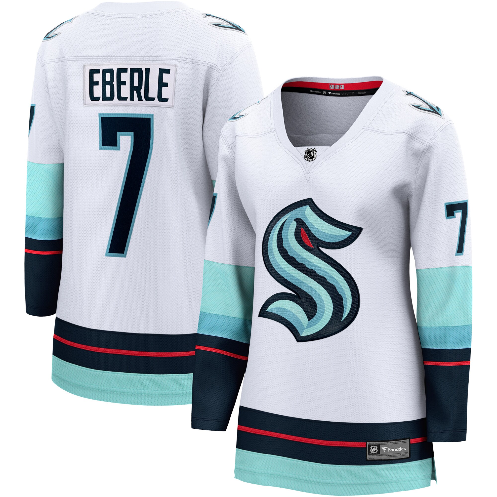 Jordans Eberle Seattle Kraken Fanatics Branded Women's Away Premier Breakaway Player Jersey - White