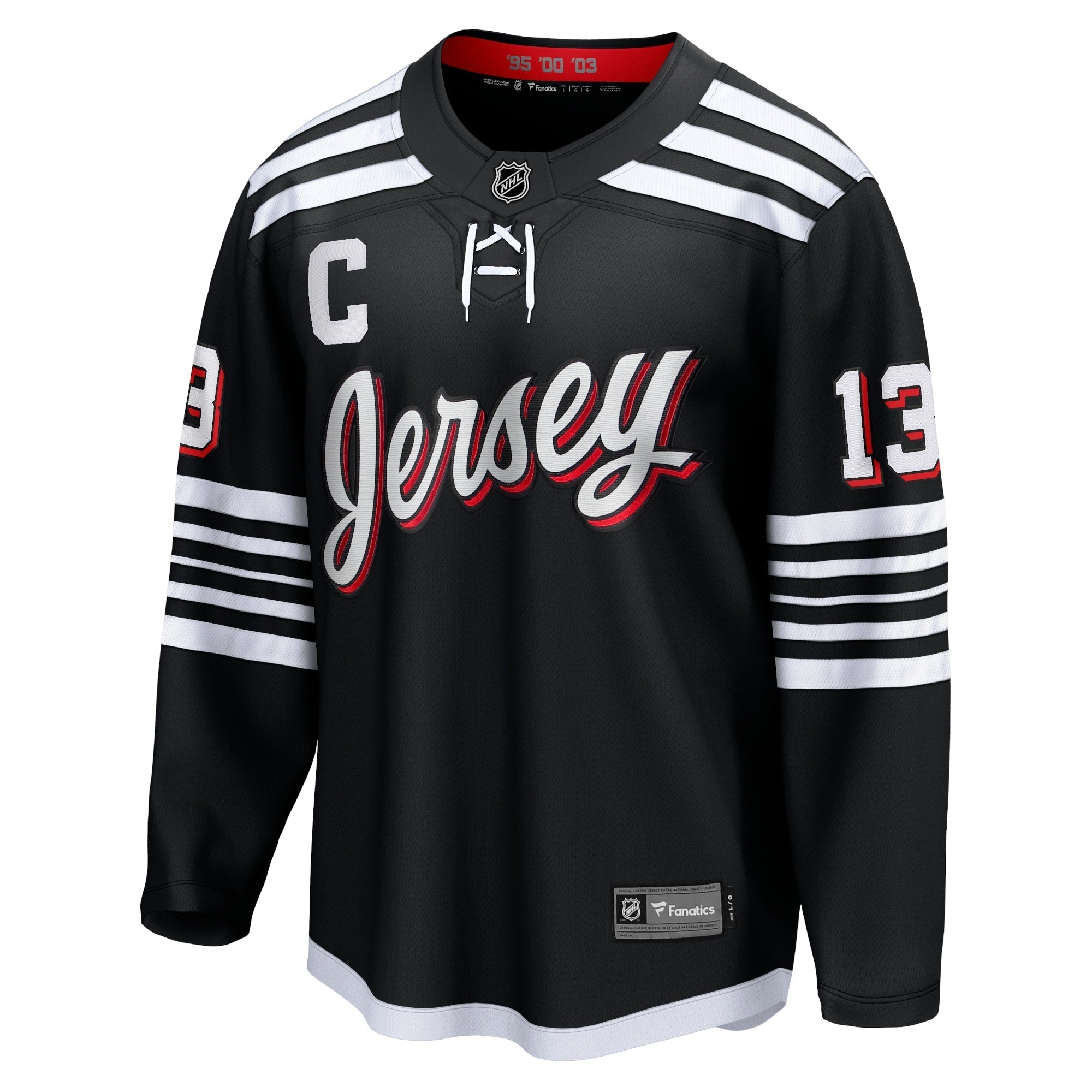 Men's Fanatics Branded Nico Hischier Black New Jersey Devils Alternate Premier Breakaway Player Jersey
