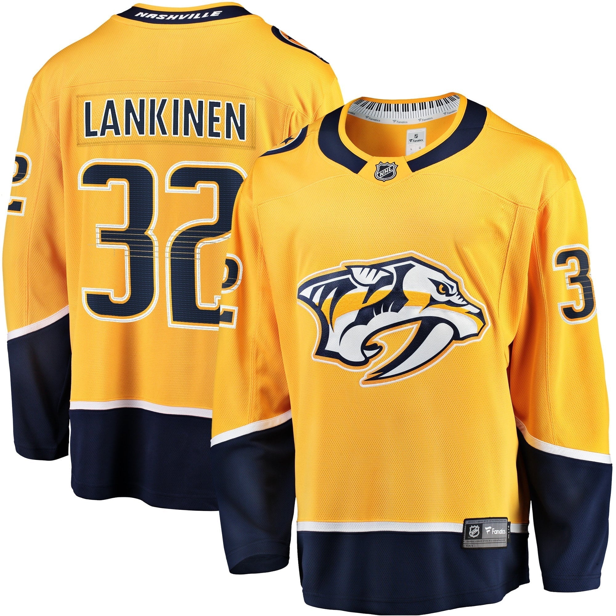 Men's Fanatics Branded Kevin Lankinen Gold Nashville Predators Home Breakaway Player Jersey