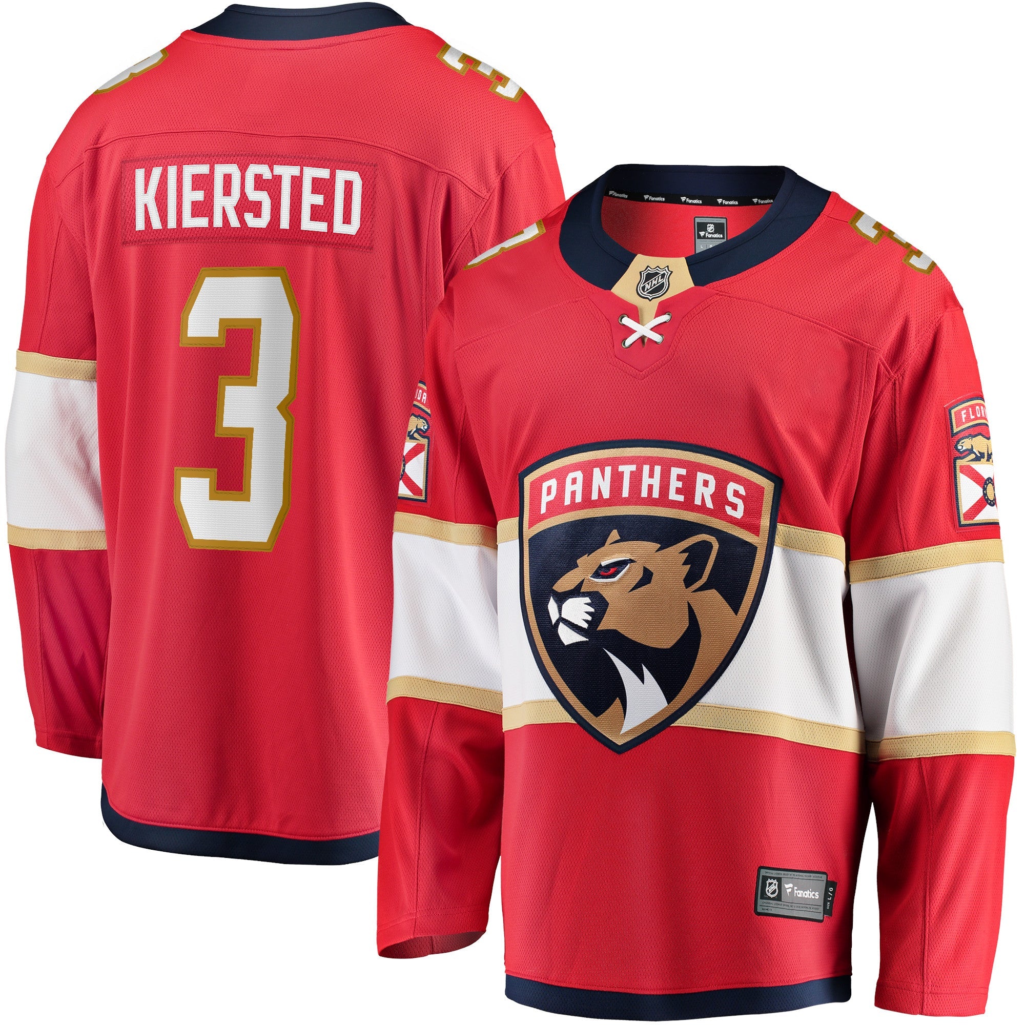 Men's Fanatics Branded Matt Kiersted Red Florida Panthers Home Team Breakaway Player Jersey