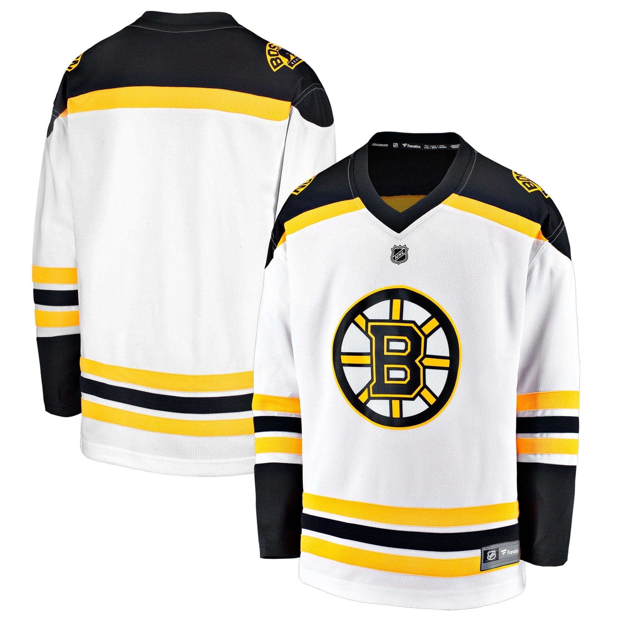Youth Fanatics Branded White Boston Bruins Breakaway Replica Away Jersey