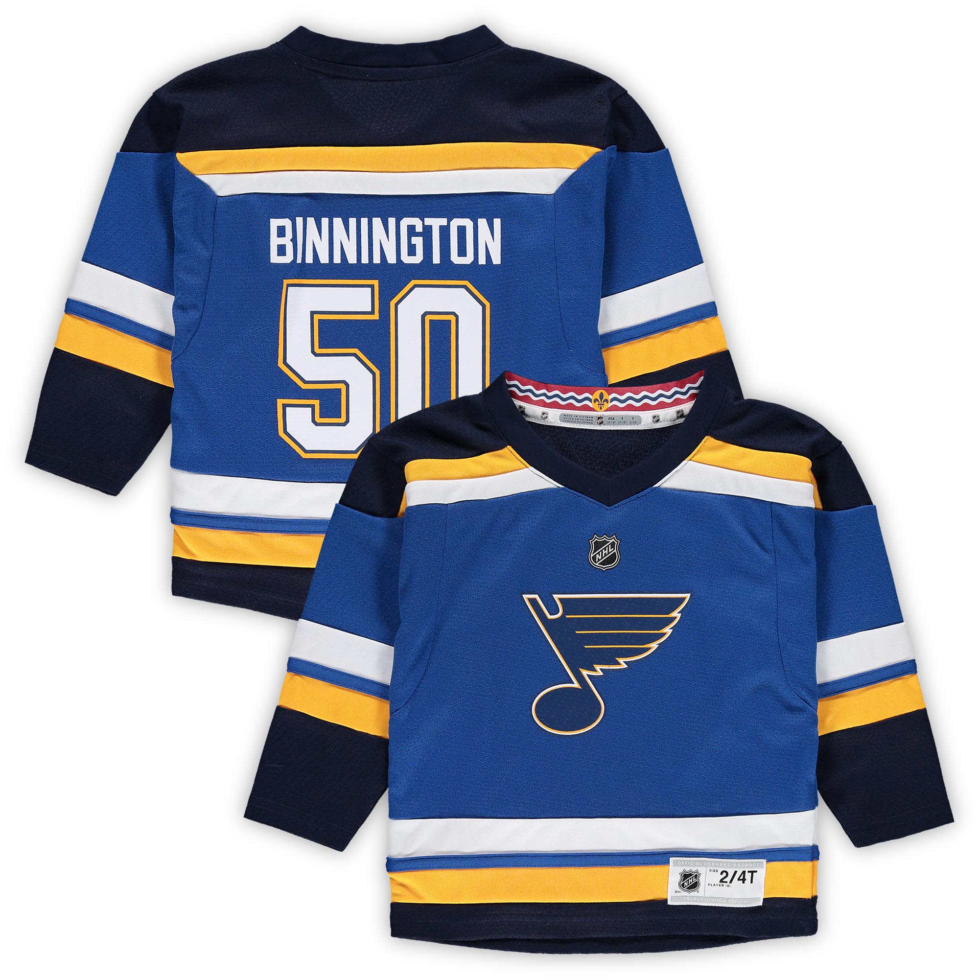 Jordans Binnington St. Louis Blues Toddler Home Replica Player Jersey - Blue