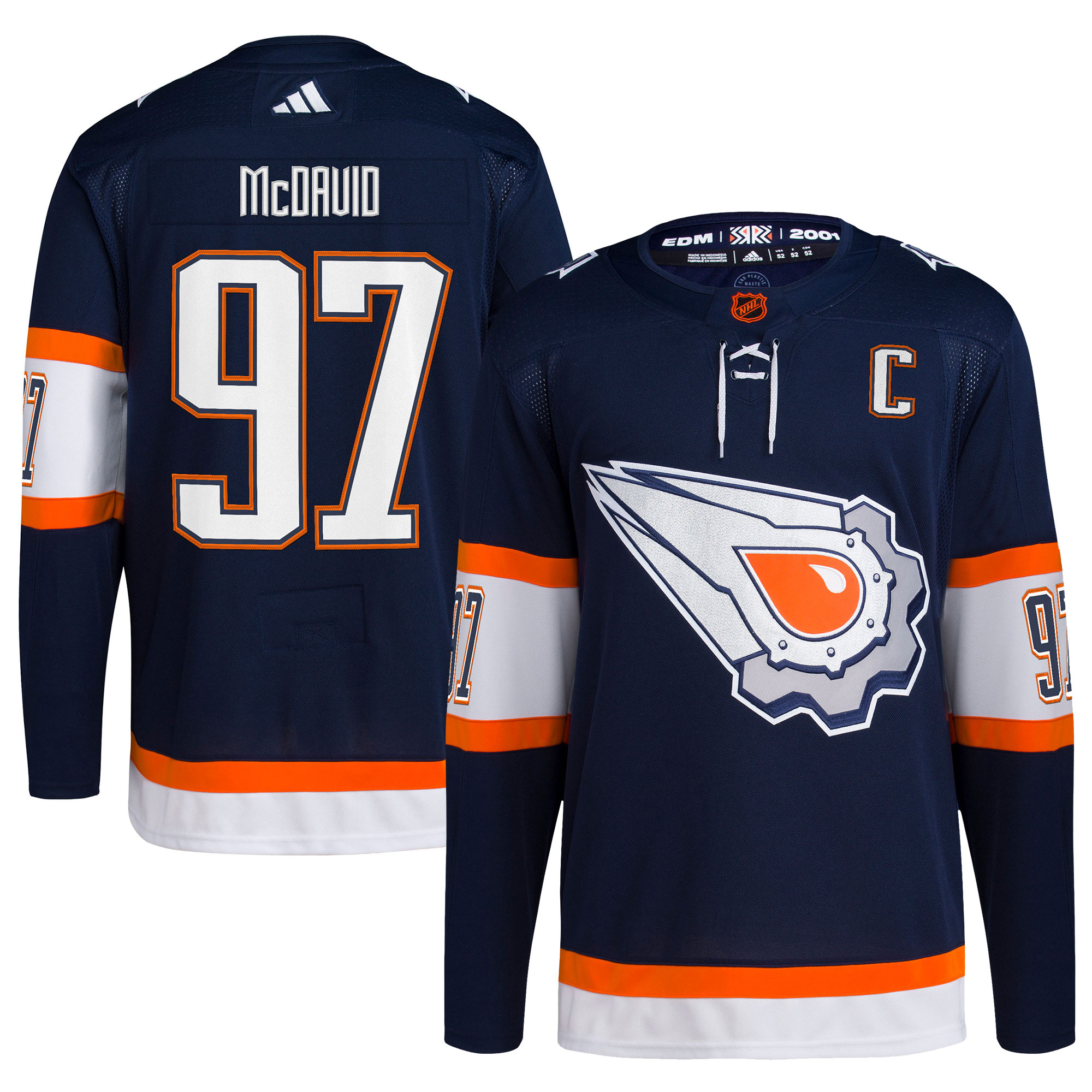 Connor McDavid Edmonton Oilers adidas Reverse Retro 2.0 Authentic Player Jersey - Navy