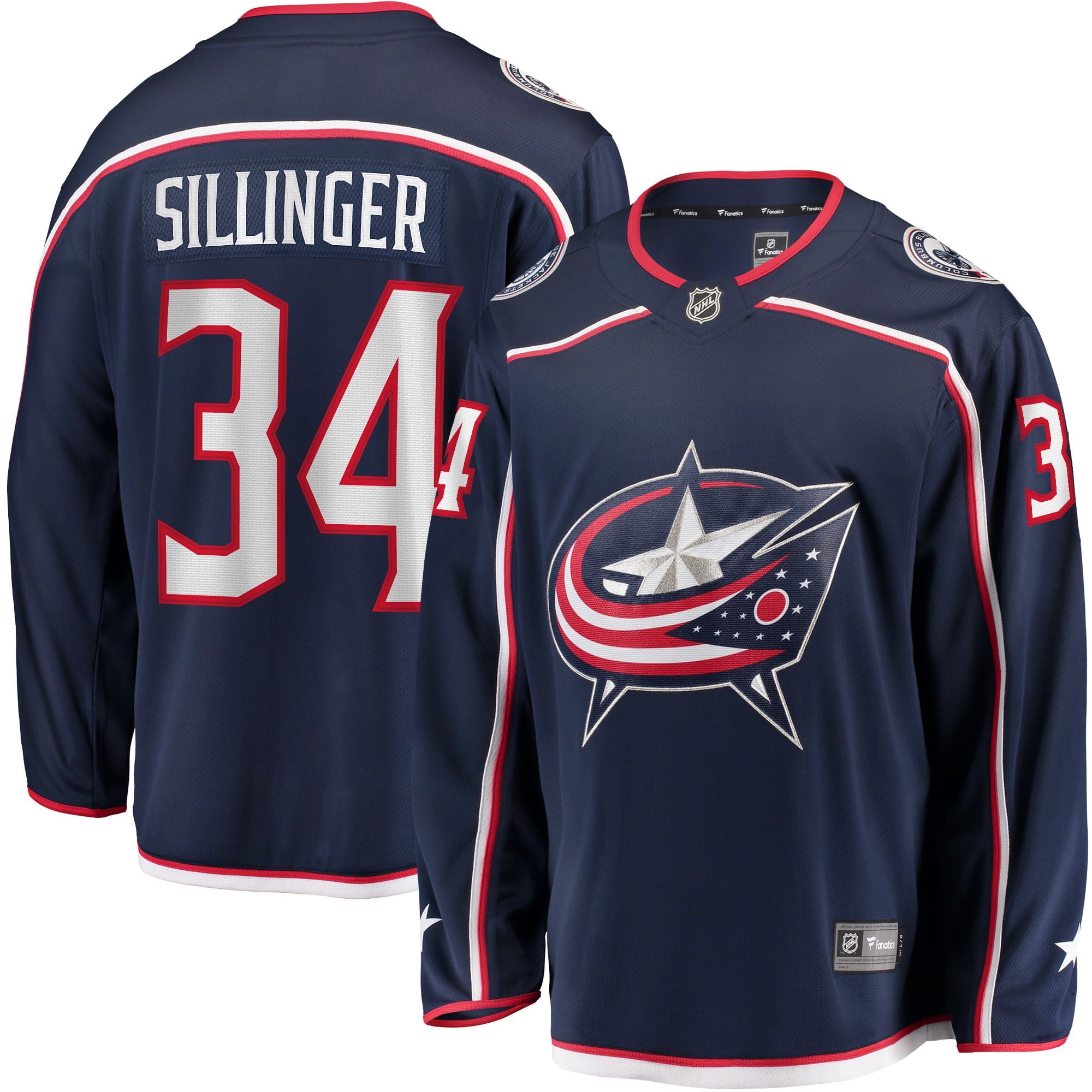 Men's Fanatics Branded Cole Sillinger Navy Columbus Blue Jackets Home Breakaway Player Jersey