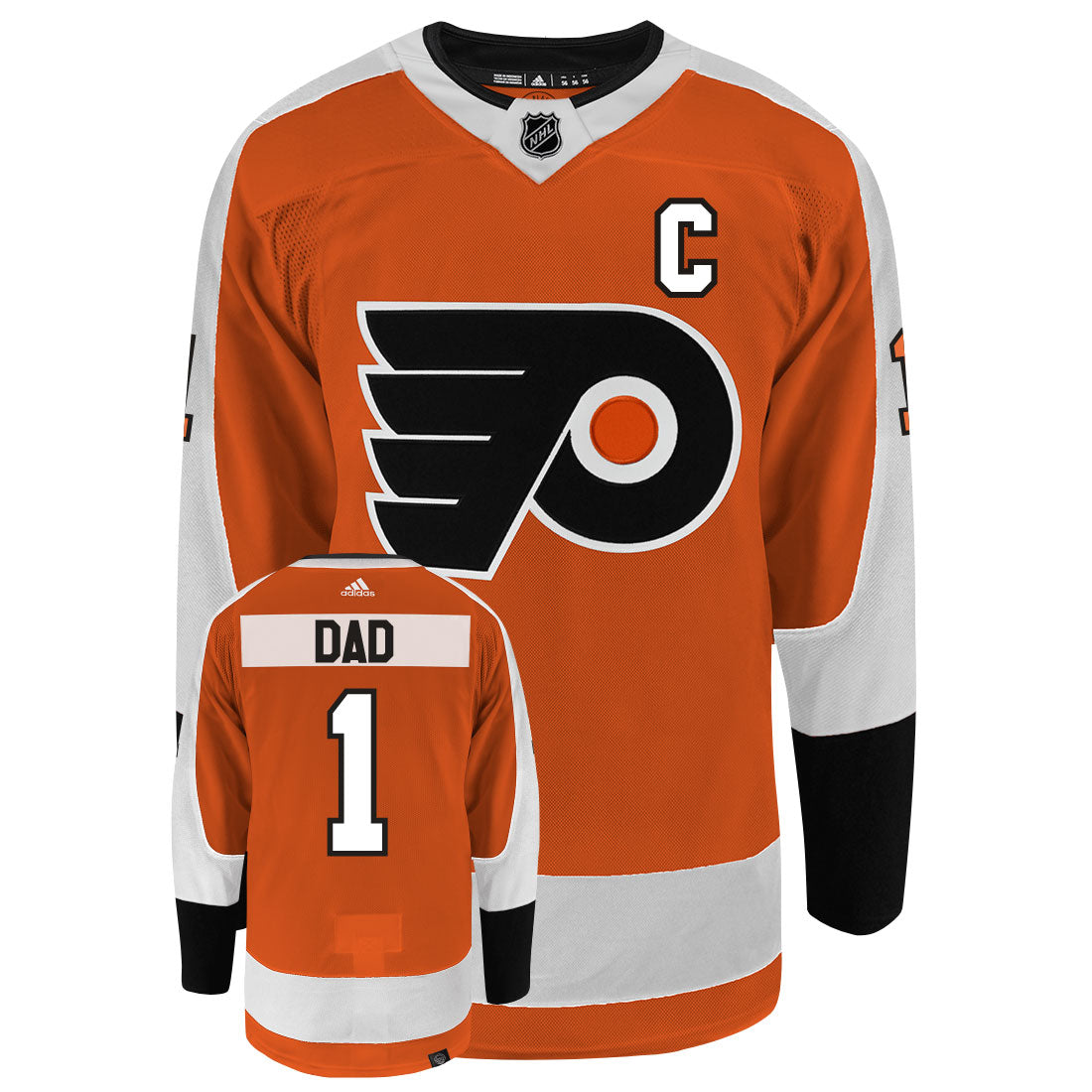 Philadelphia Flyers Dad Number One Adidas Primegreen Authentic NHL Hockey Jersey