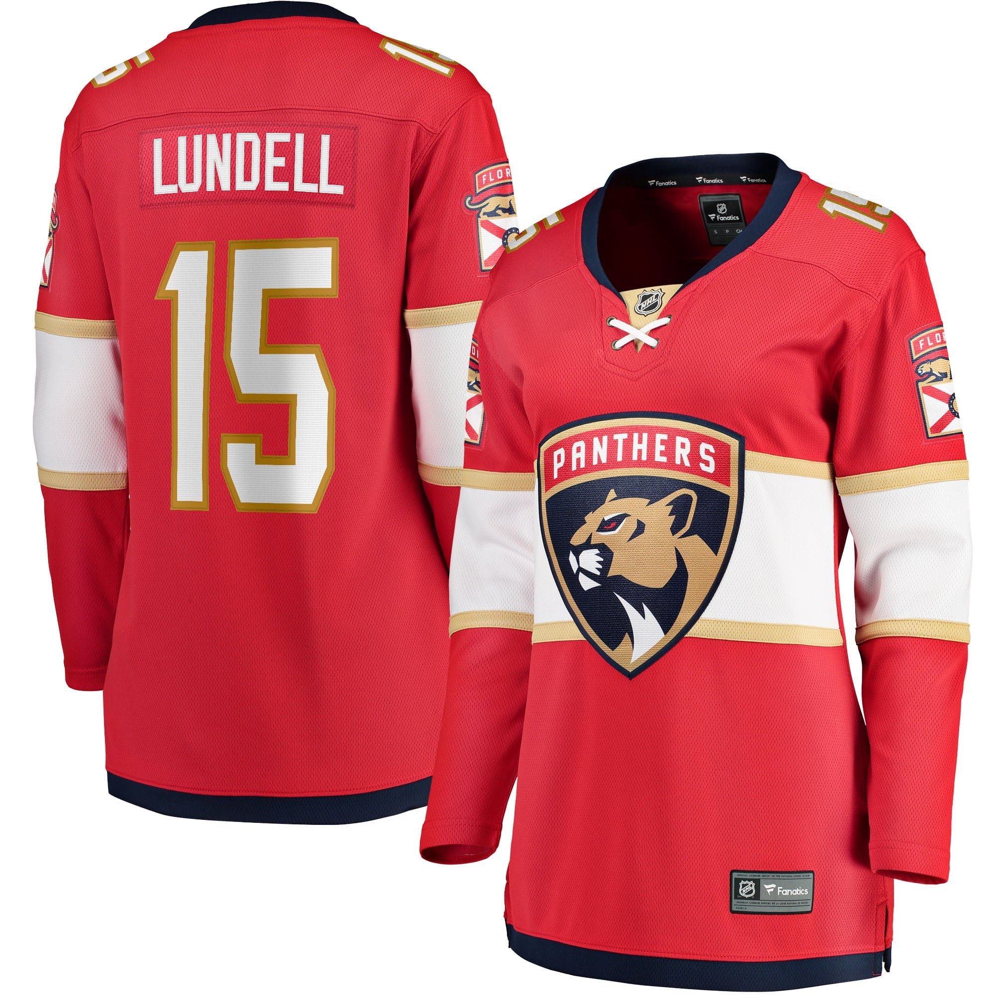 Women's Fanatics Branded Anton Lundell Red Florida Panthers Home Breakaway Player Jersey