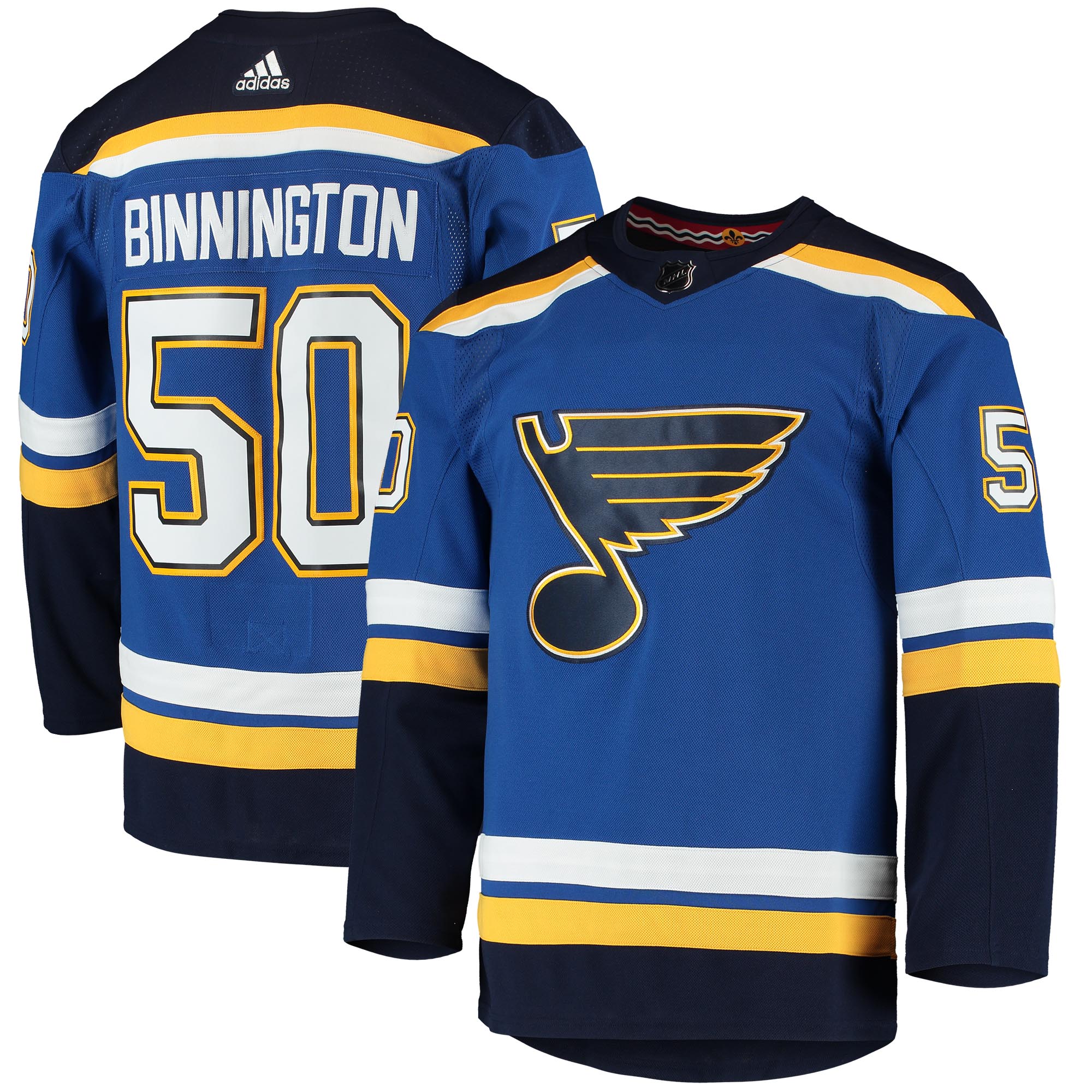 Jordans Binnington St. Louis Blues adidas Home Authentic Player Jersey - Blue