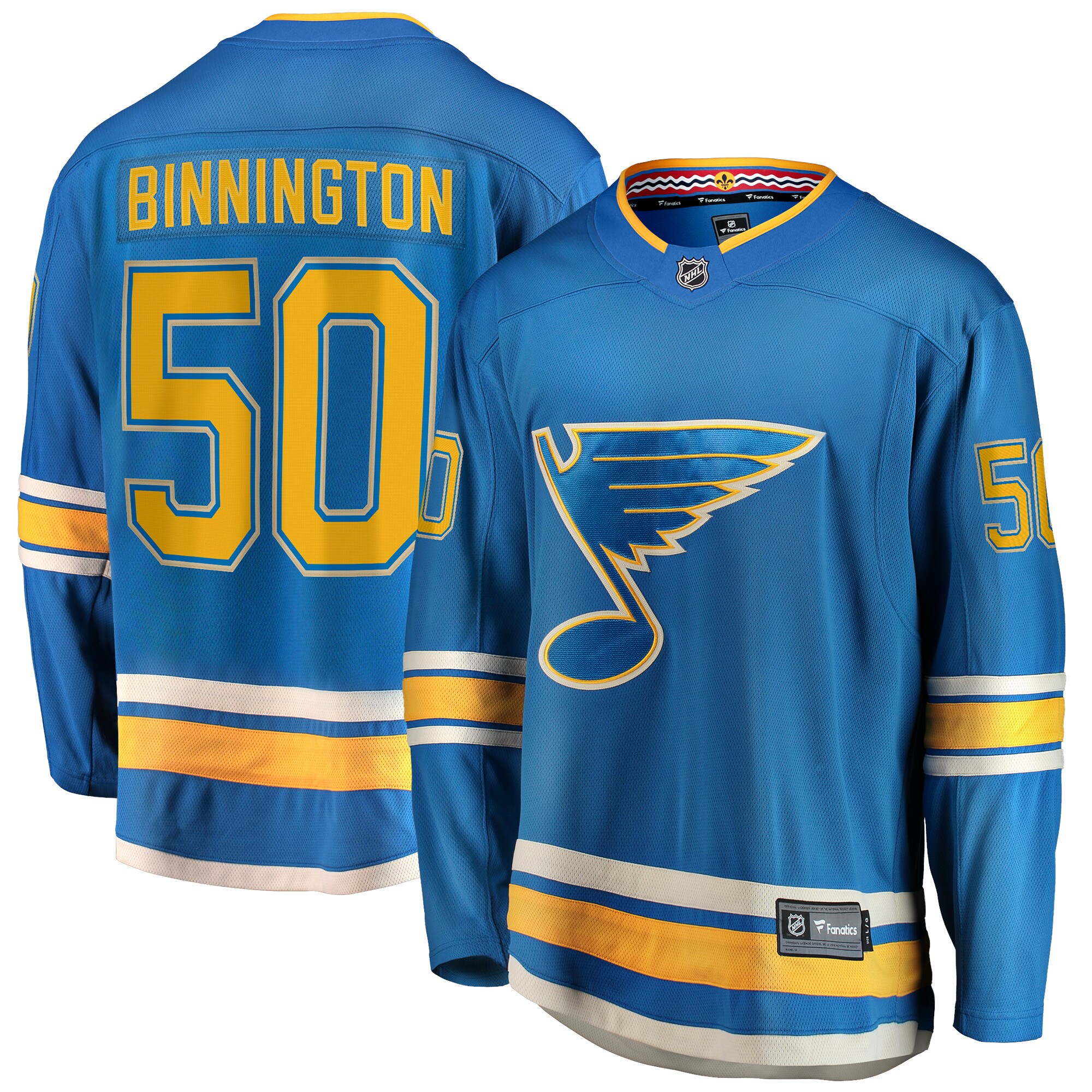 Jordans Binnington St. Louis Blues Fanatics Branded 2018/19 Alternate Premier Breakaway Player Jersey - Blue