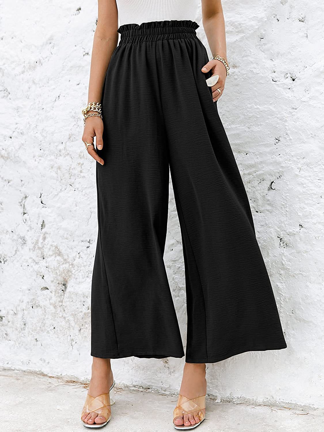 Women High Waisted Straight Wide Leg Pants