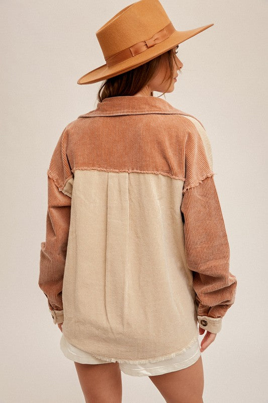 Autumn Winds Shacket in Cream/Camel