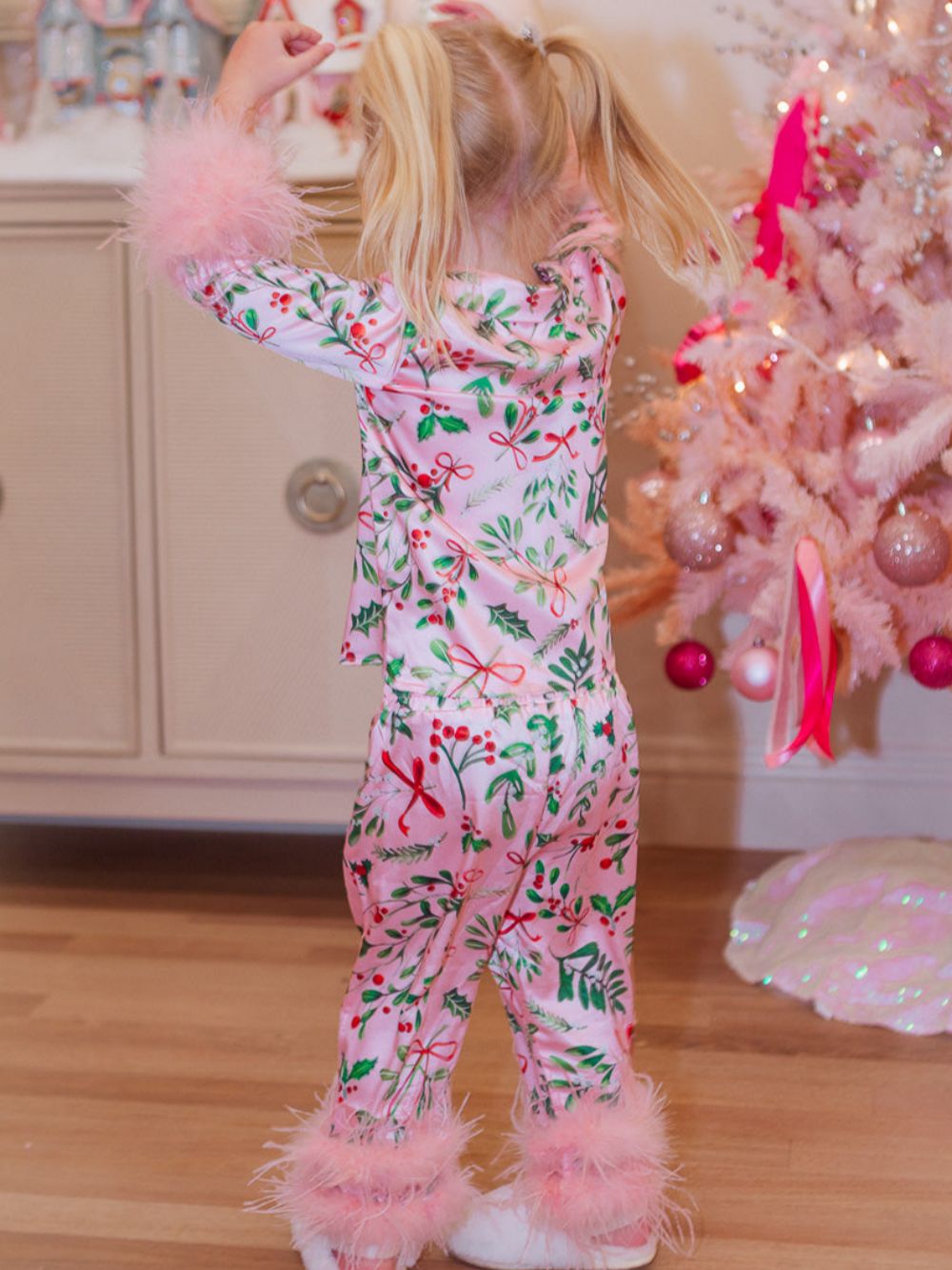 Mini Barbie Pink Christmas Holiday Pajamas